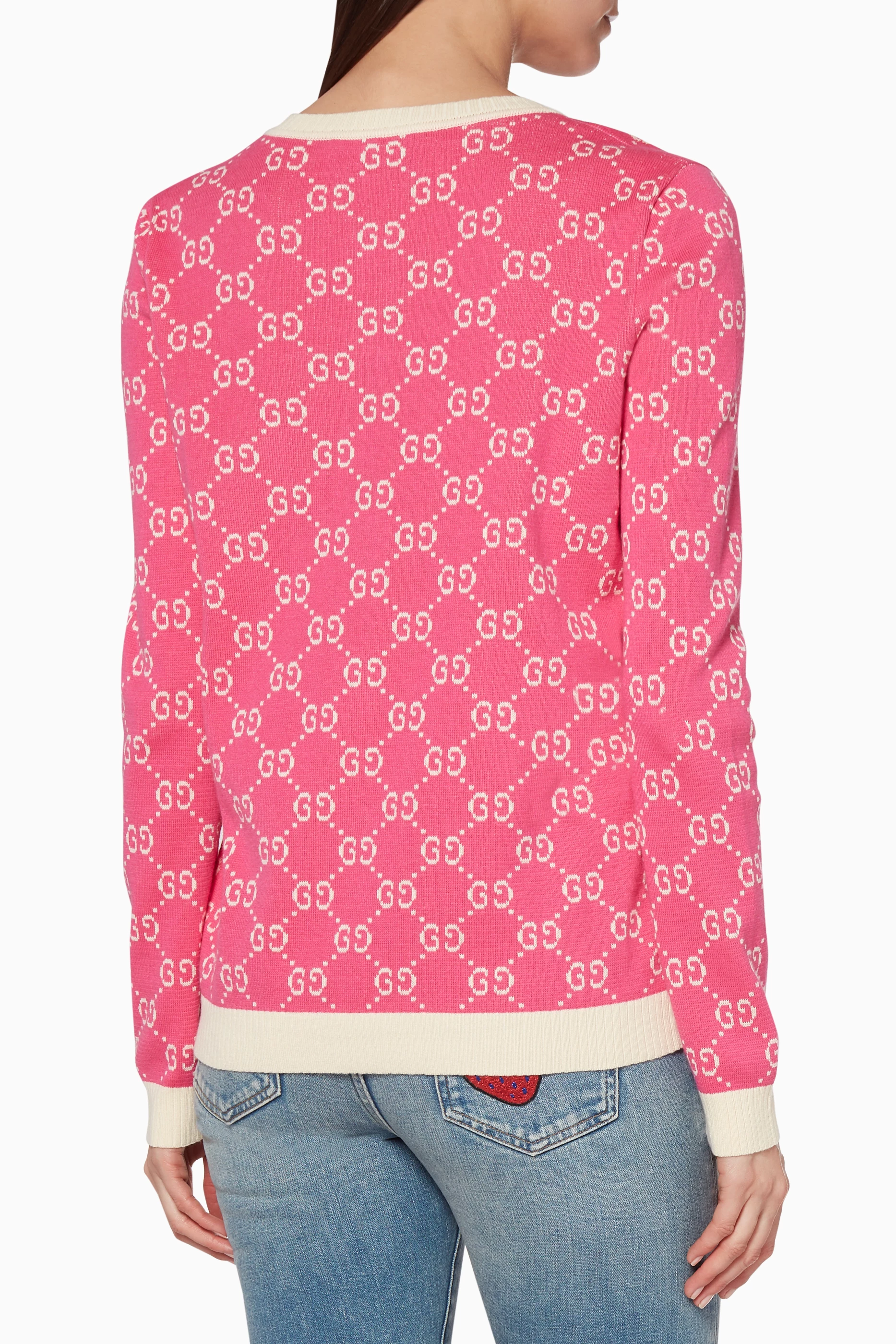 Gucci pink cardigan shop