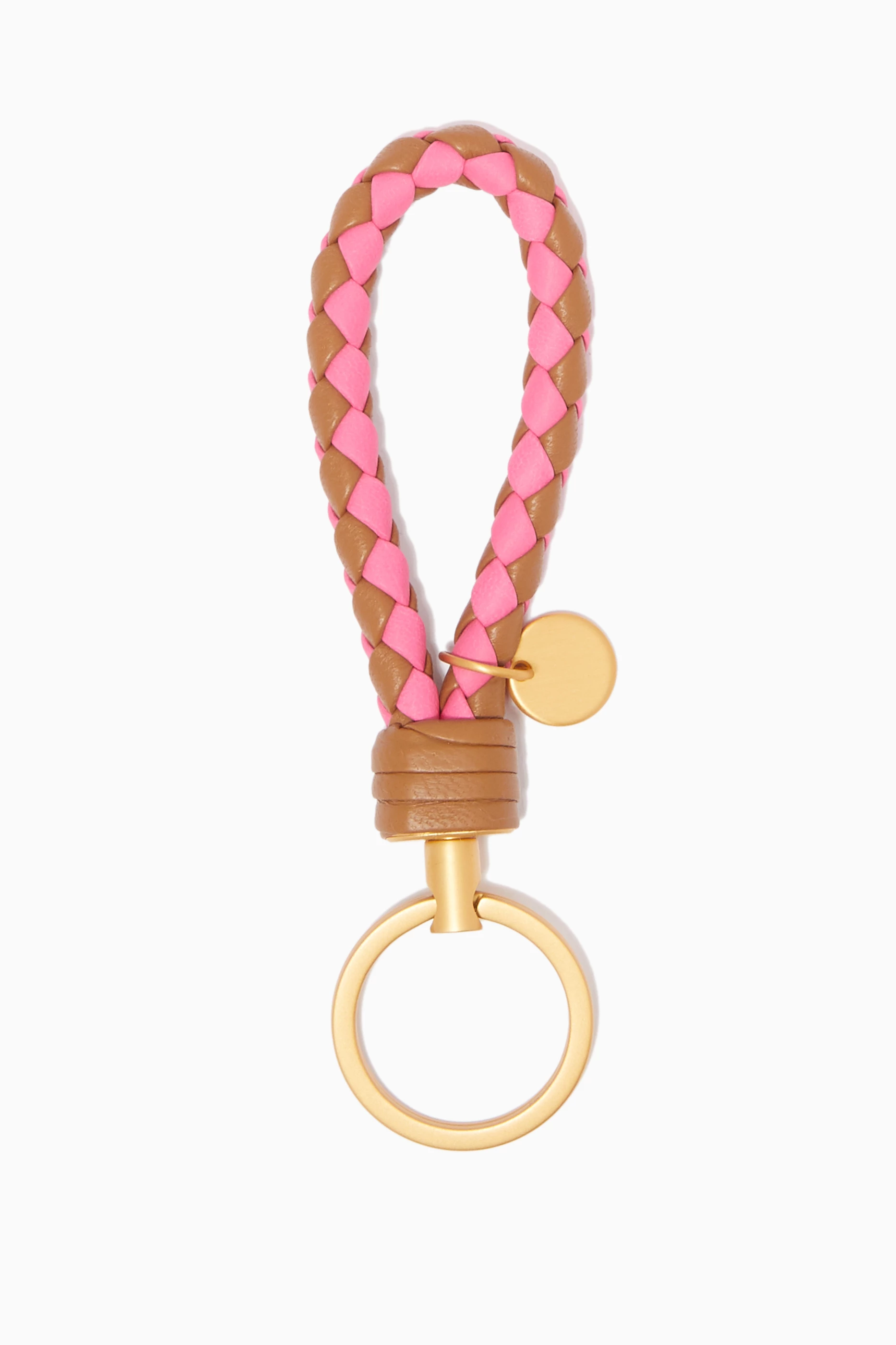 Buy Bottega Veneta Brown Intrecciato Woven Nappa Key Ring
