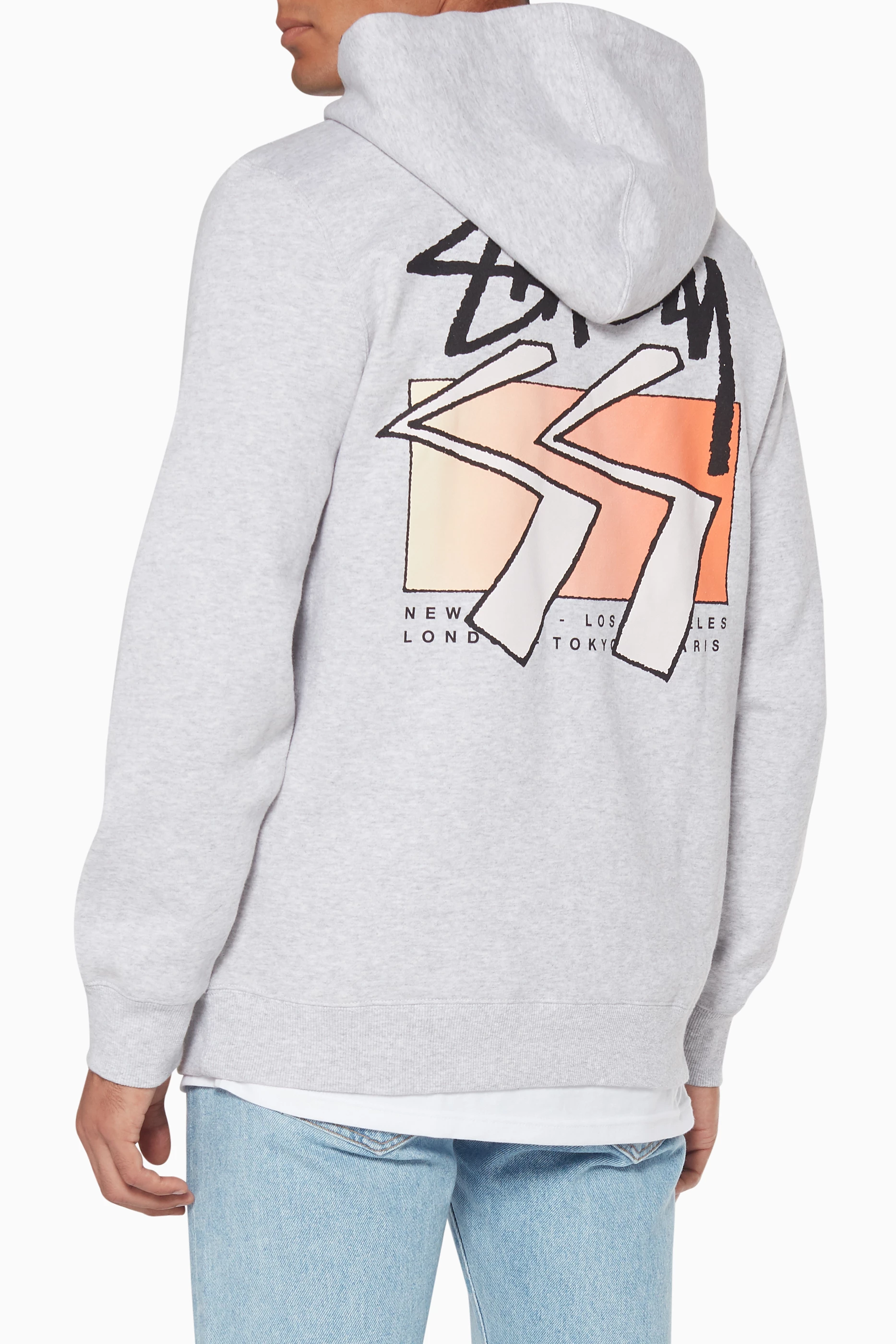 Stussy grey hoodie best sale