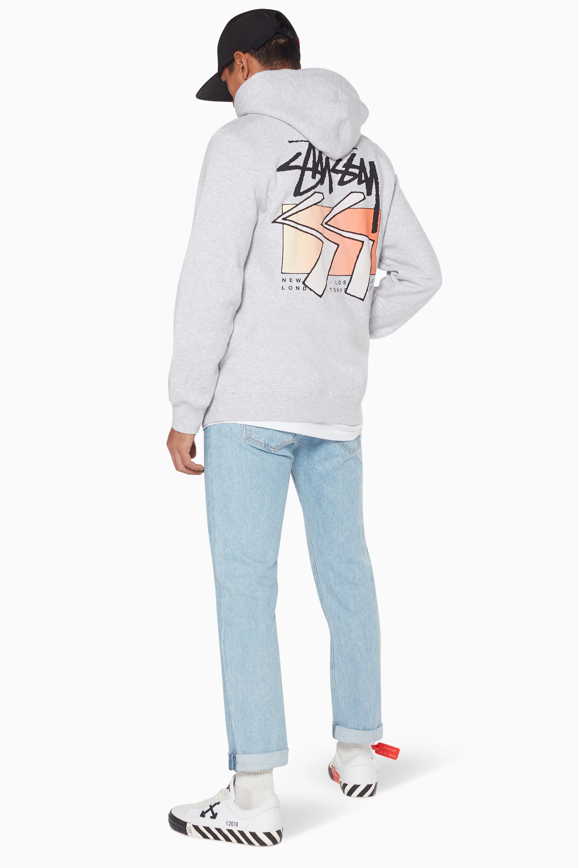 Stussy cube logo hoodie clearance