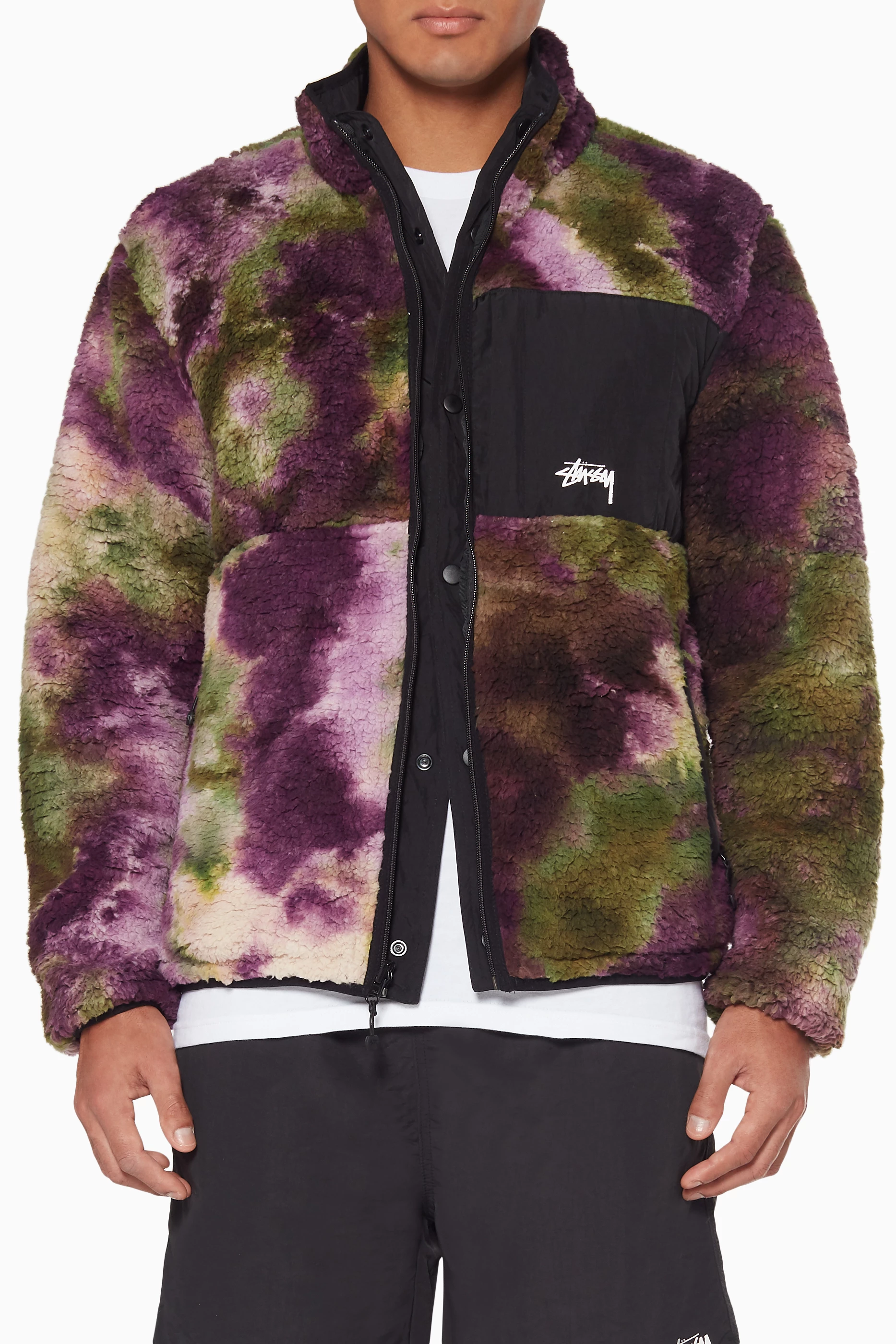 Stussy reversible micro fleece jacket best sale