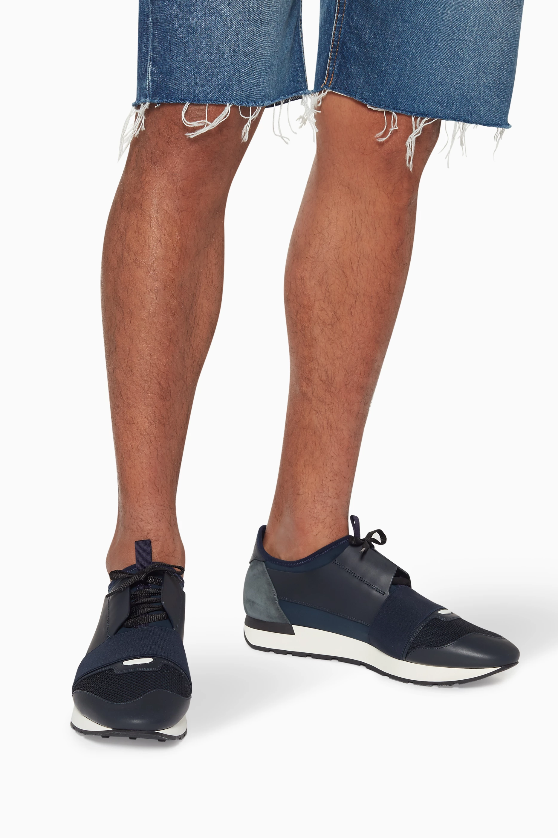 Buy Balenciaga Blue Navy Race Runner Low Top Sneakers For Men Online Ounass UAE