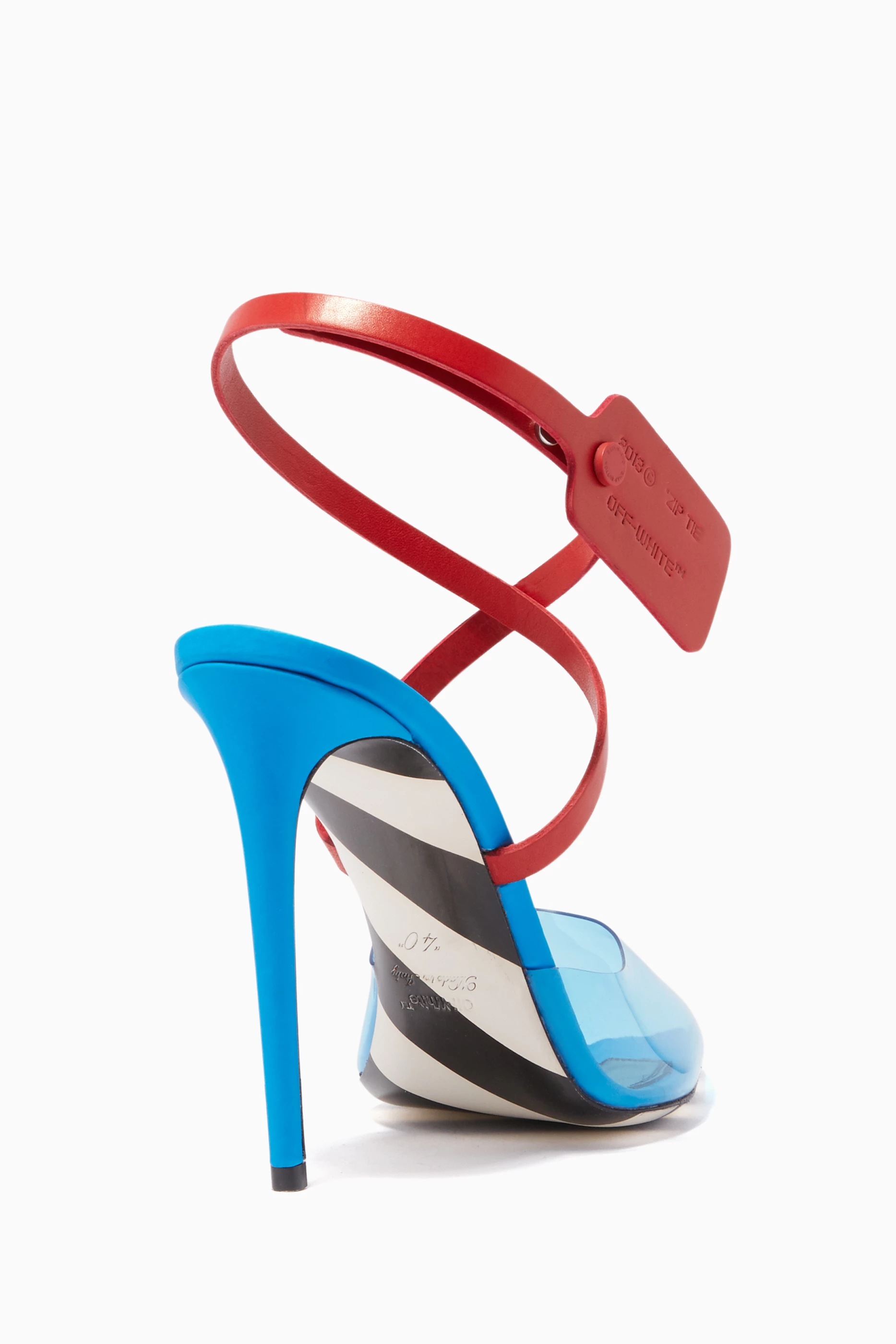 Buy Off White Blue Off White Zip Tie Transparent Sandal For Women Online Ounass UAE