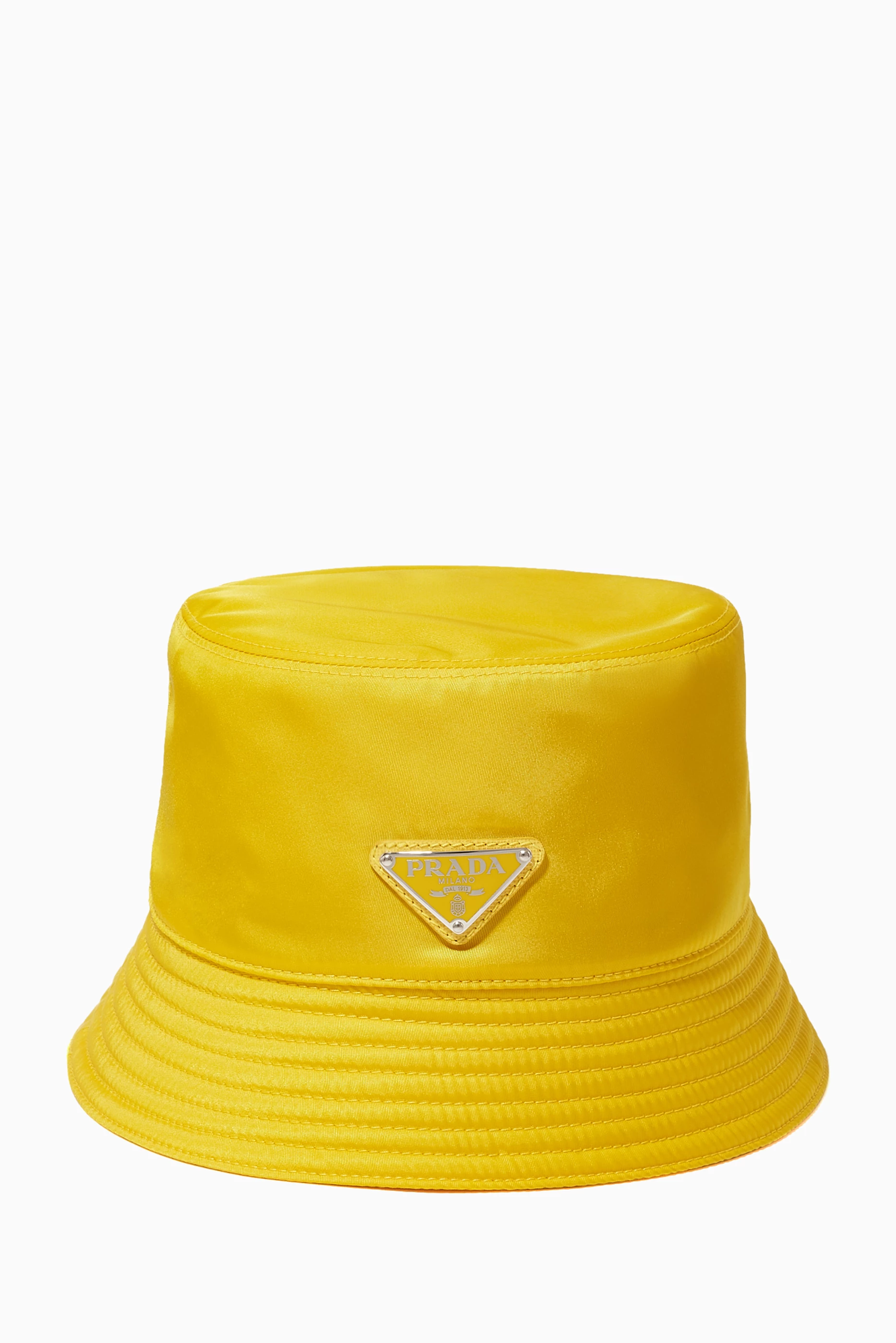 Yellow prada bucket hat top