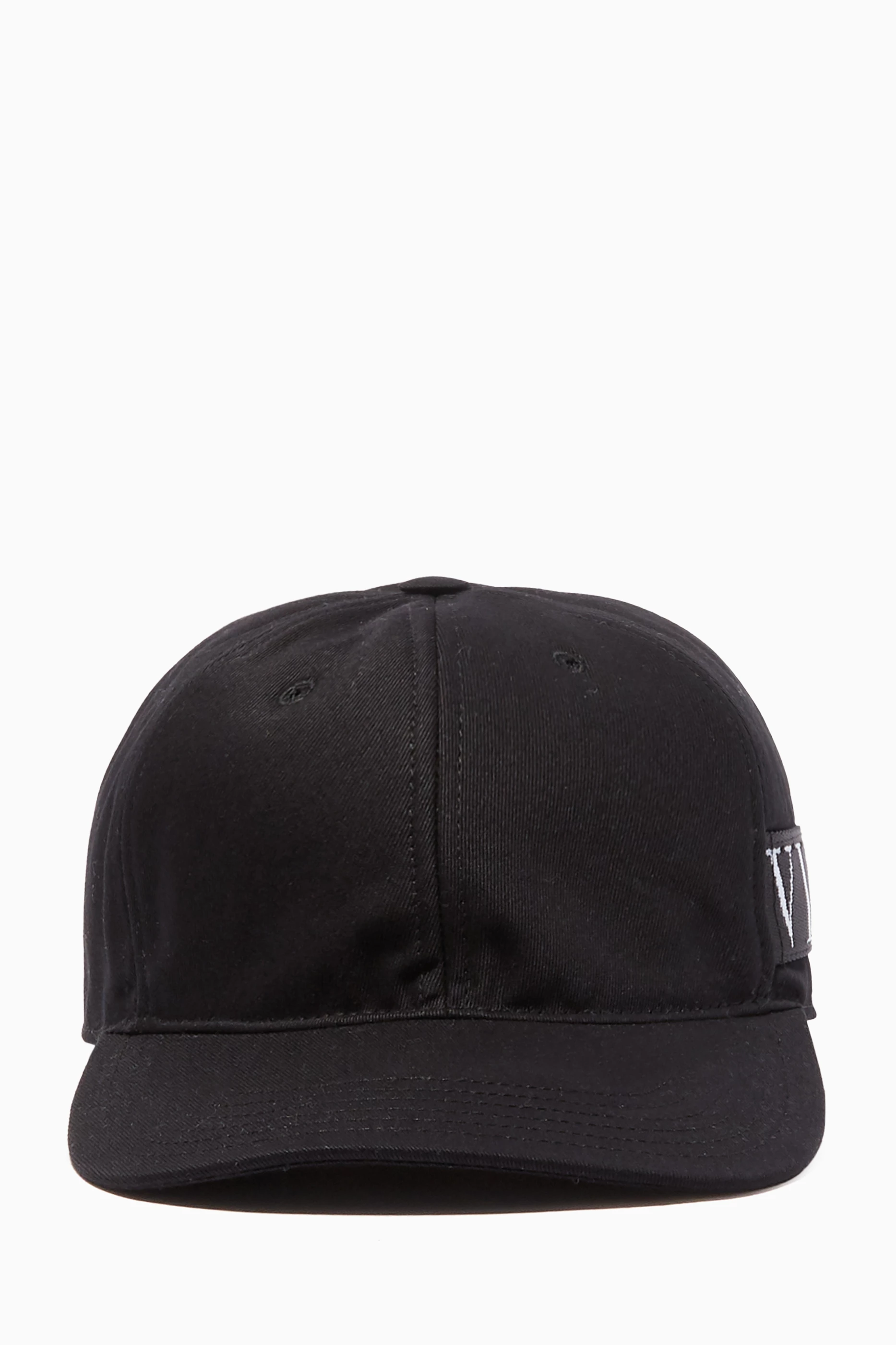 Buy Valentino Garavani Black Black VLTN Logo Cap For Men Online