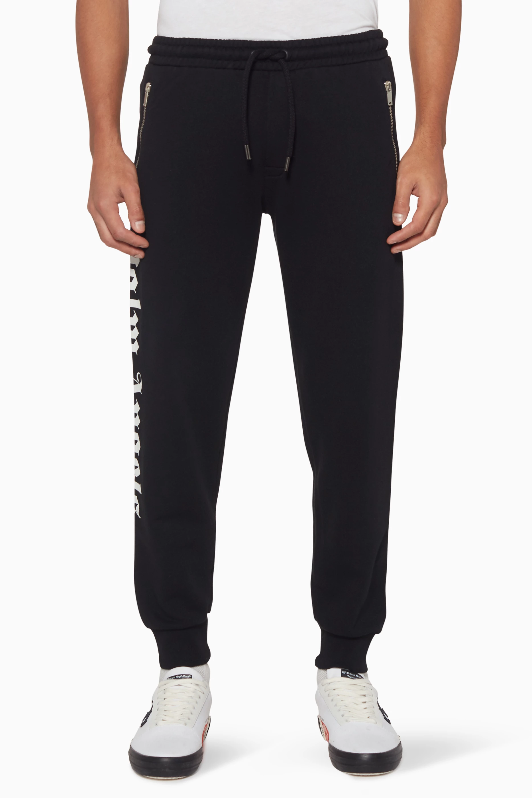 Buy Palm Angels Black Logo Print Jogging Pants For Men Online Ounass UAE