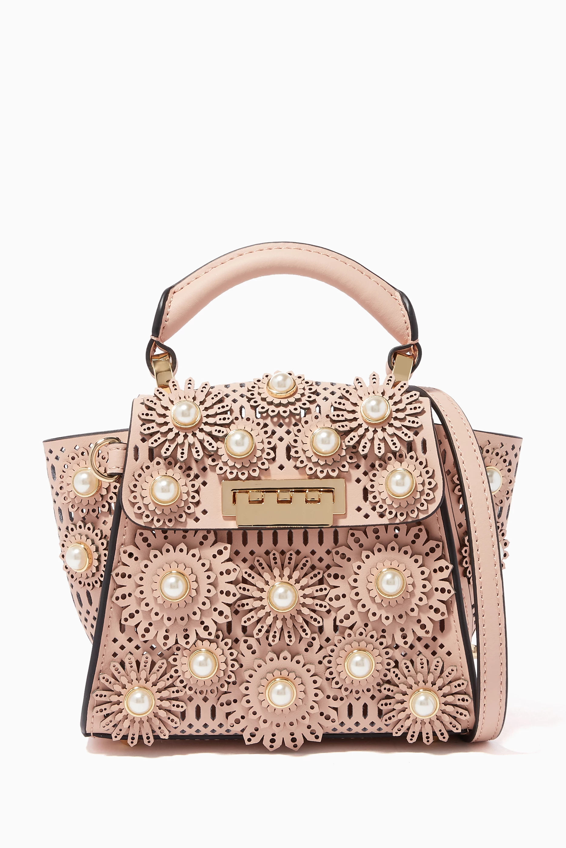 Buy ZAC Zac Posen Pink Light Pink Floral Mini Eartha Top Handle Bag For Women Online Ounass UAE