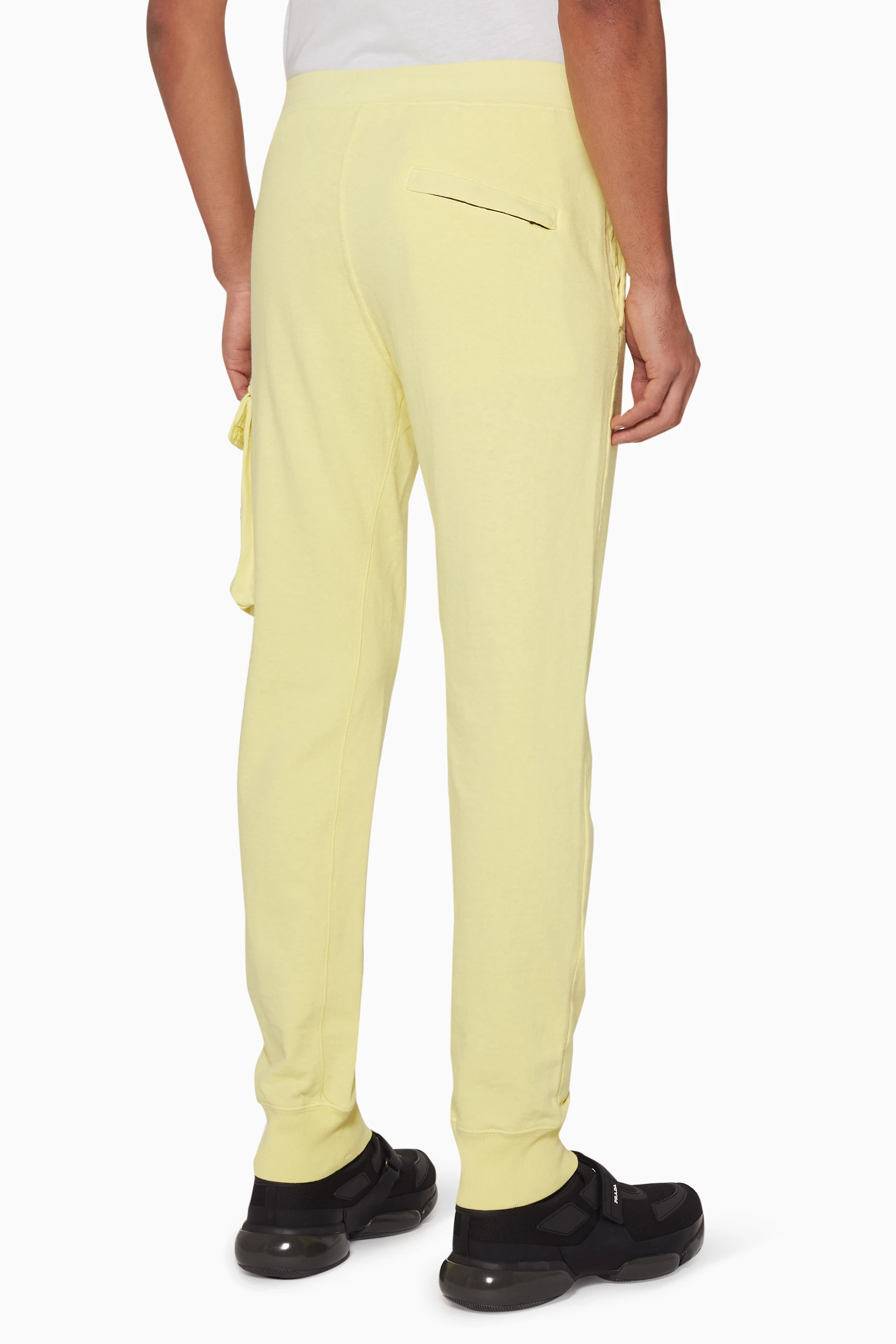 Buy Stone Island Yellow Cargo Pocket Cotton Track Pants For Men Online Ounass UAE