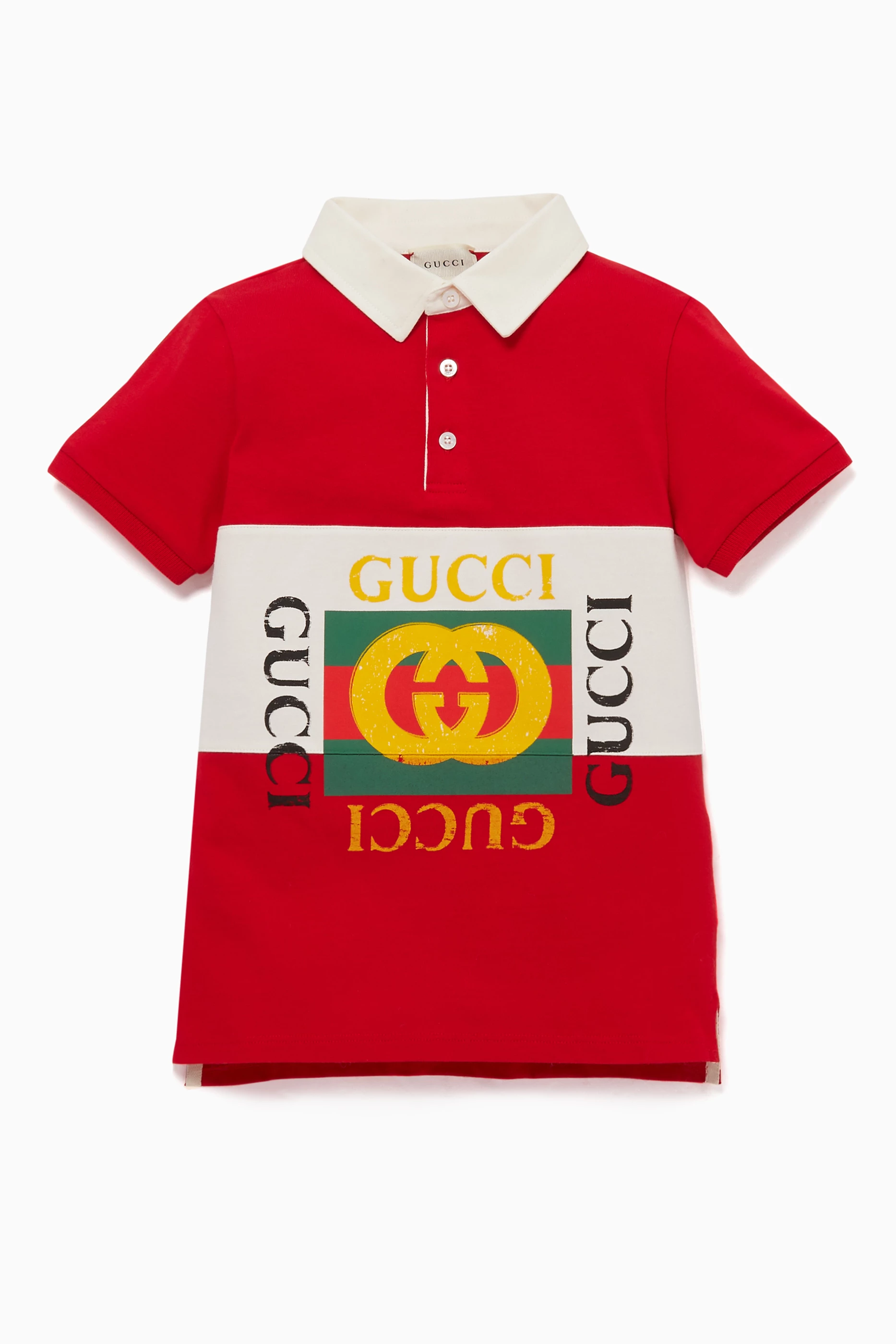 Buy Gucci Red Vintage Logo Polo Shirt For Boys Online Ounass UAE