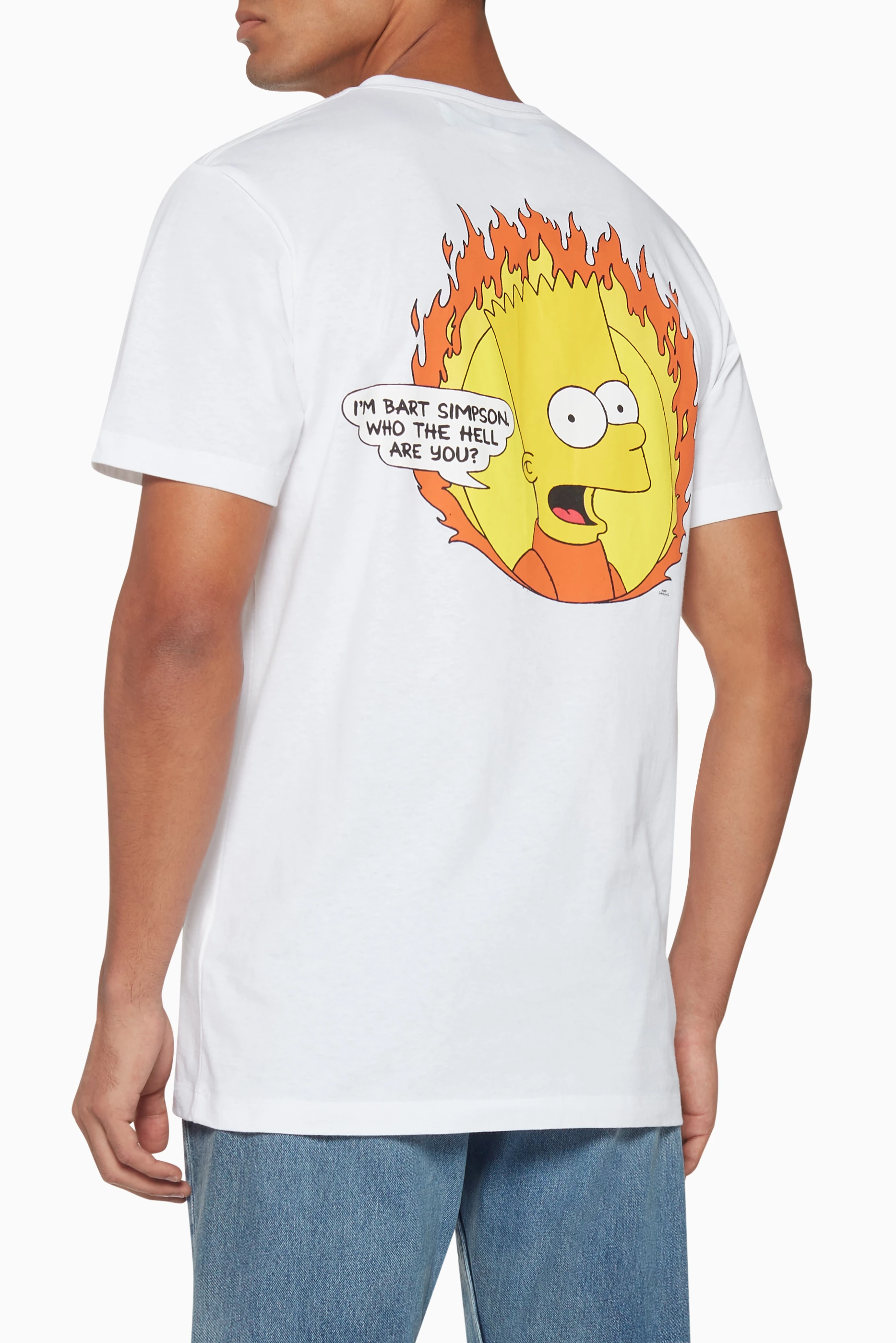 Buy Off White White Flaming Bart Simpson Graphic T Shirt For Men Online Ounass UAE