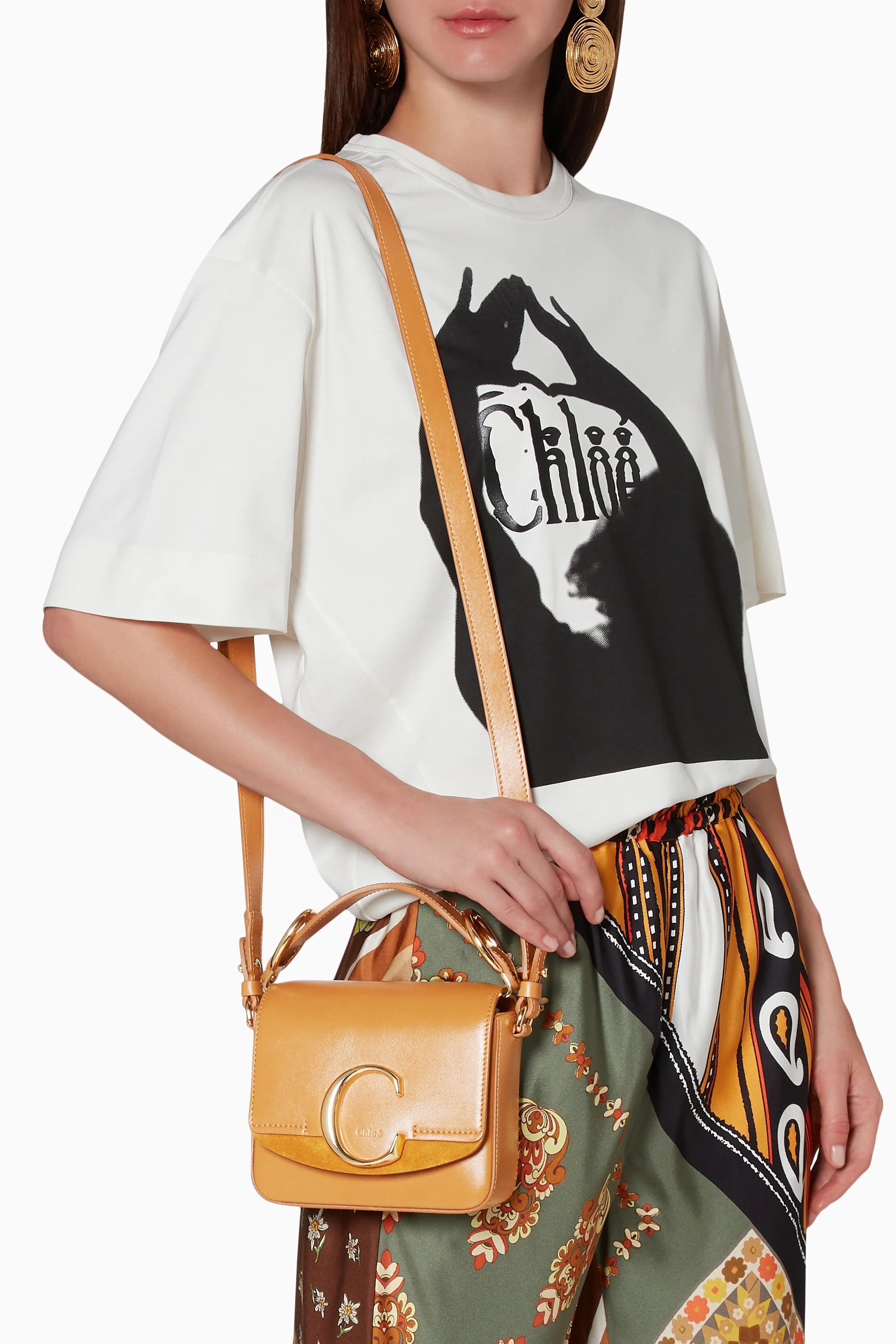 Buy Chloé Brown Signature C Mini Bag For Women Online Ounass UAE