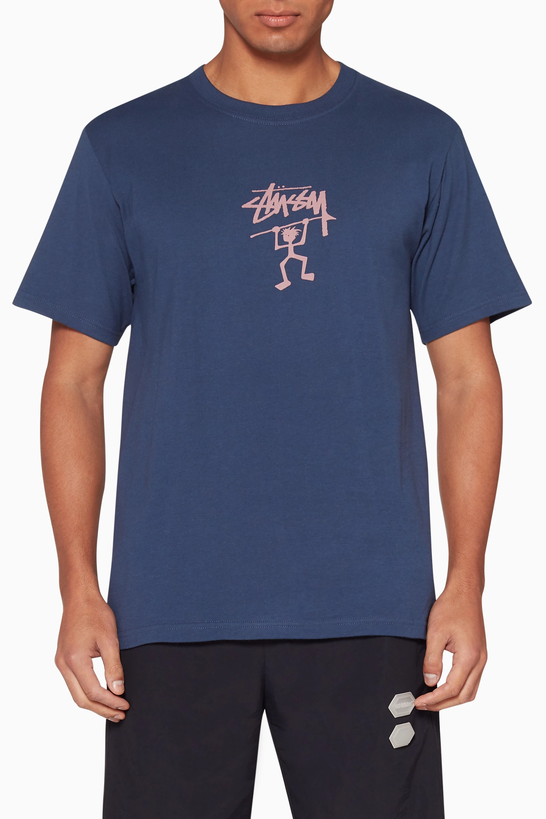 Buy Stussy Blue Warrior Man Cotton T Shirt For Men Online Ounass UAE
