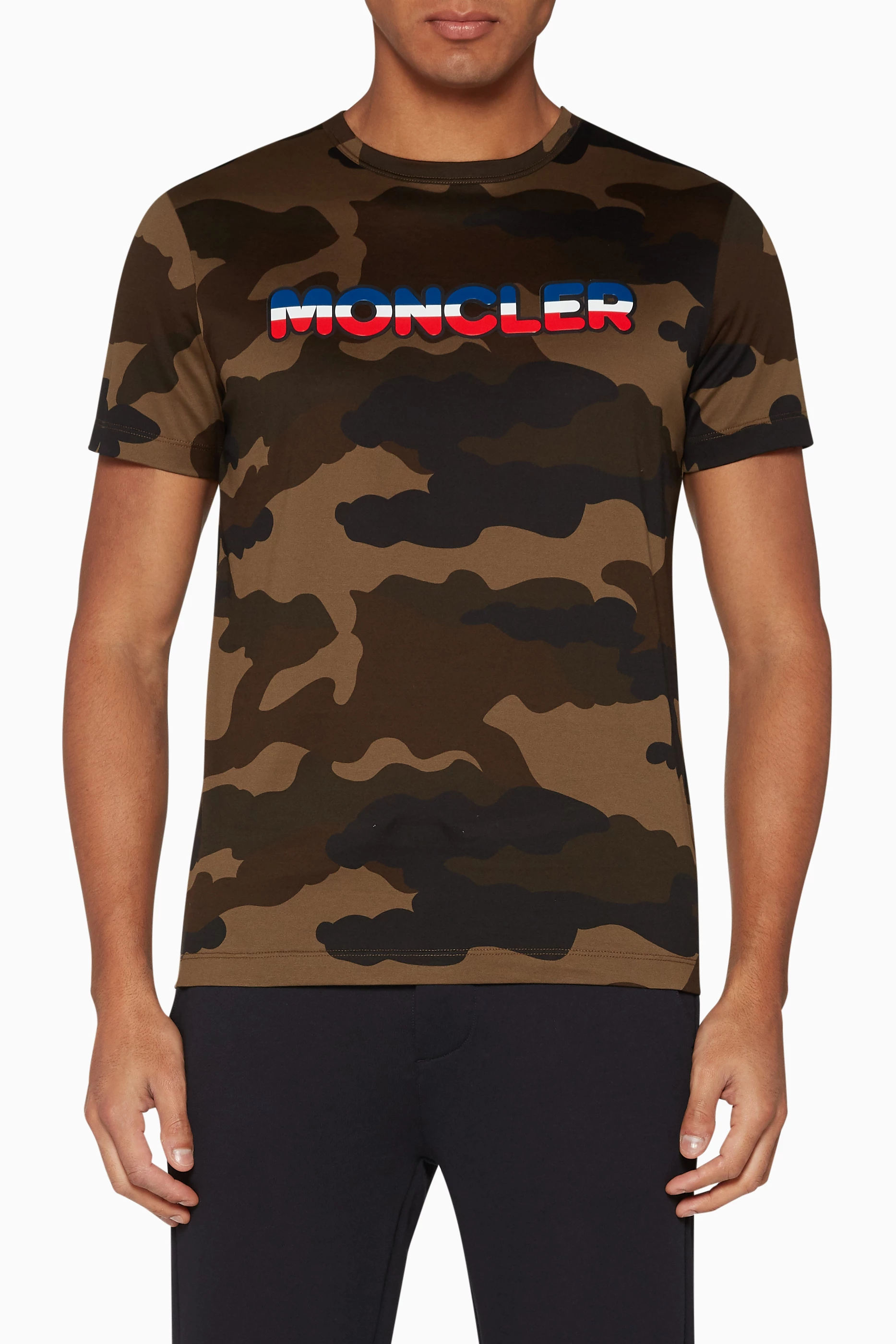 Buy Moncler Color Striped Camouflage T Shirt For Men Online Ounass UAE