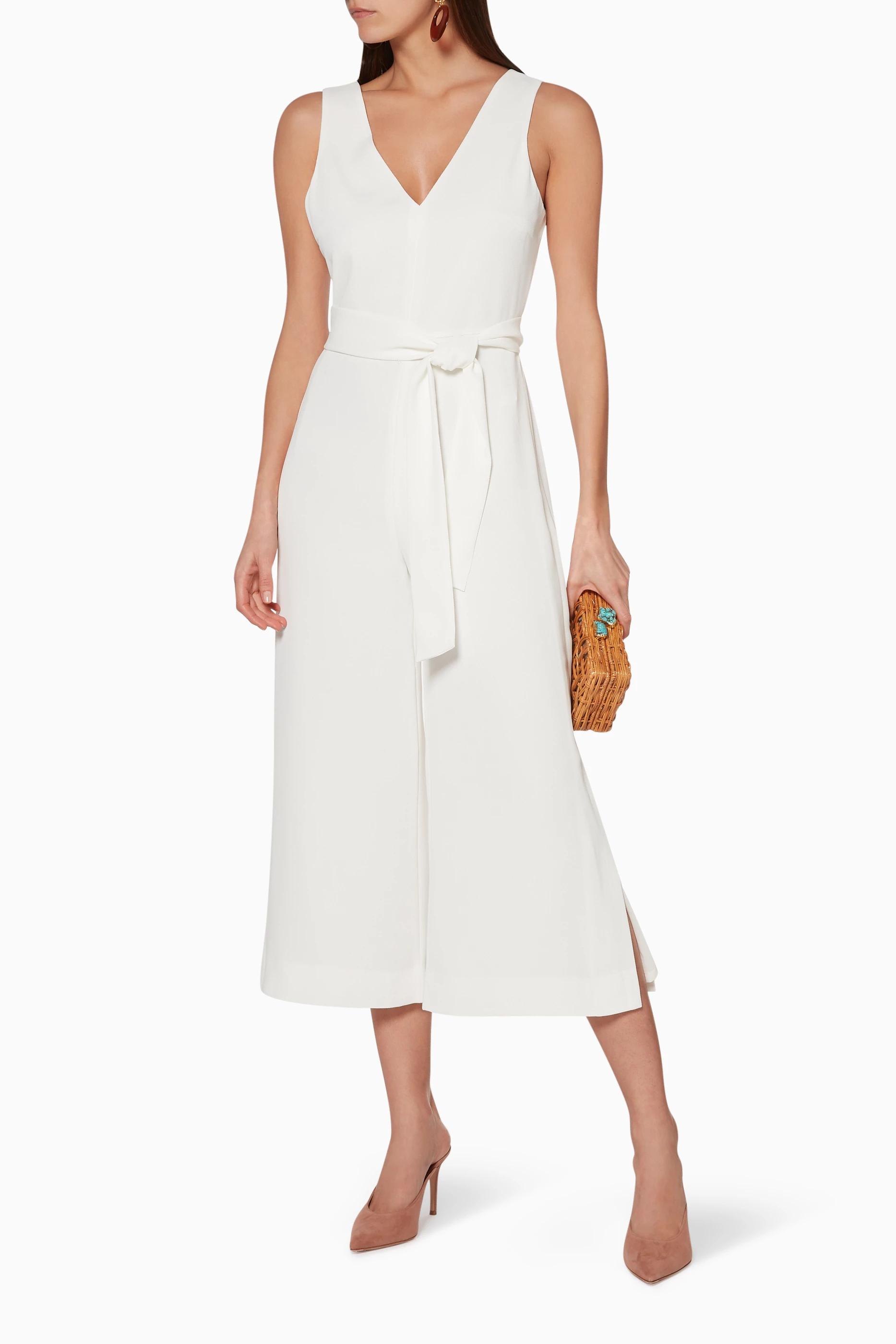 Buy Club Monaco White Pearl Akinya Jumpsuit For Women Online Ounass UAE