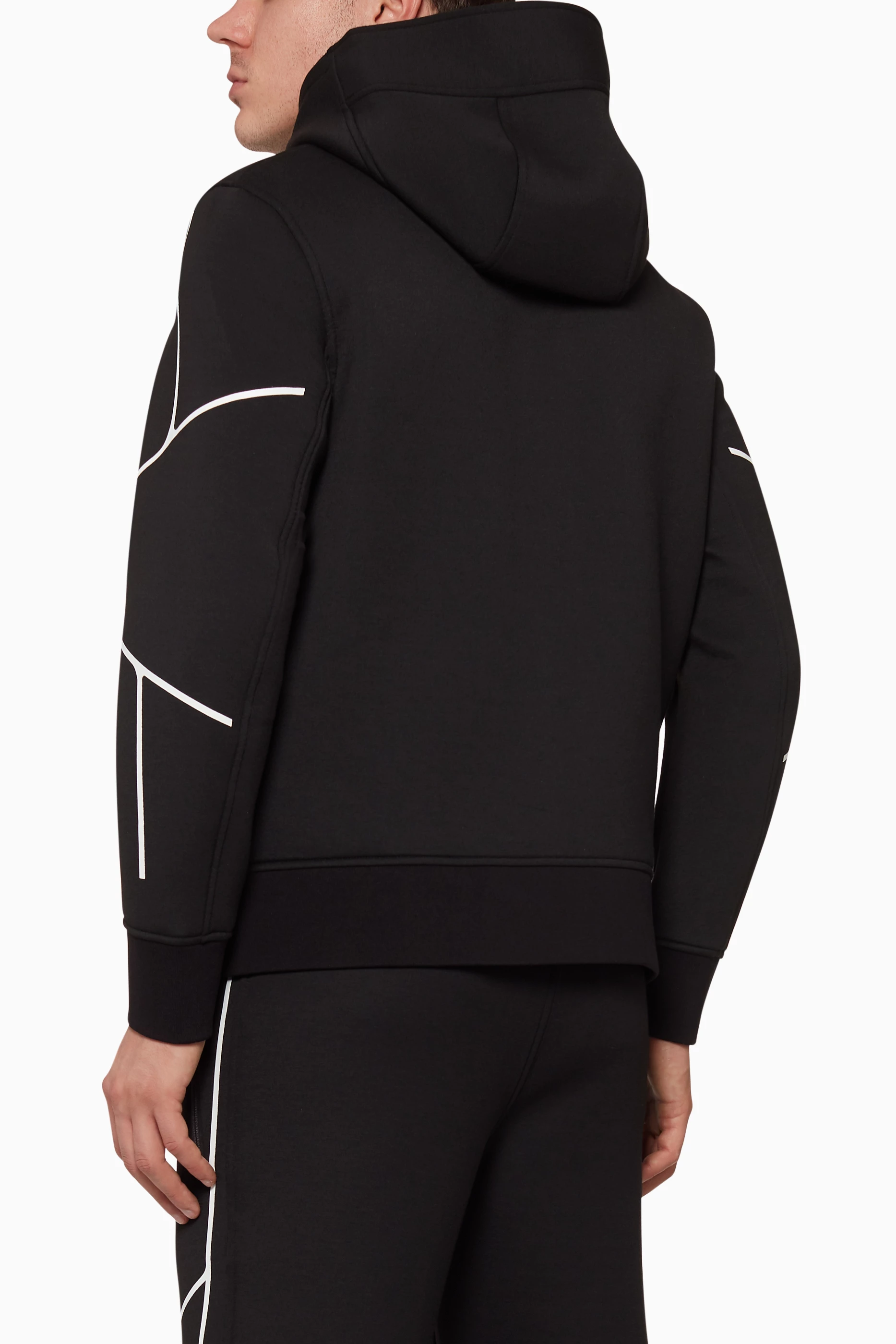 Buy BlackBarrett By Neil Barrett Black Robot Lines Zip Hoodie For Men Online Ounass UAE