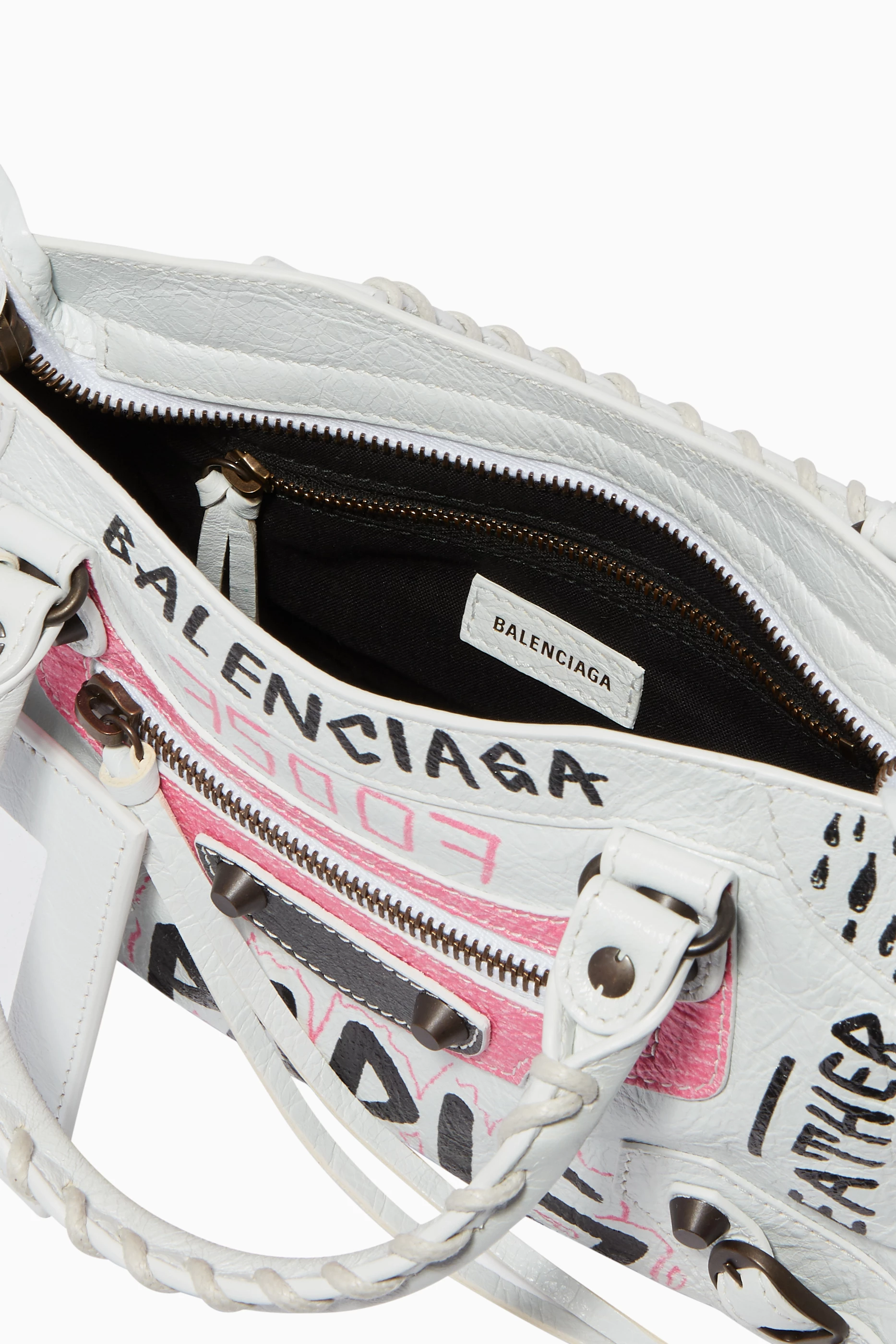 Buy Balenciaga White Classic Mini City Graffiti Bag For Women Online Ounass UAE