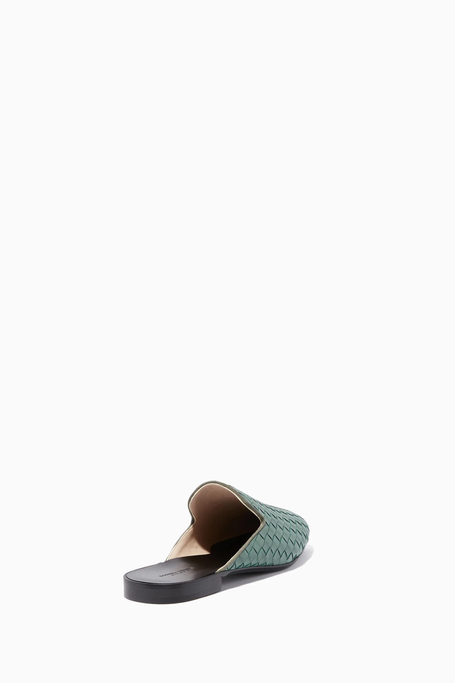 Buy Bottega Veneta Green Fiandra Intrecciato Slippers For Women Online Ounass UAE