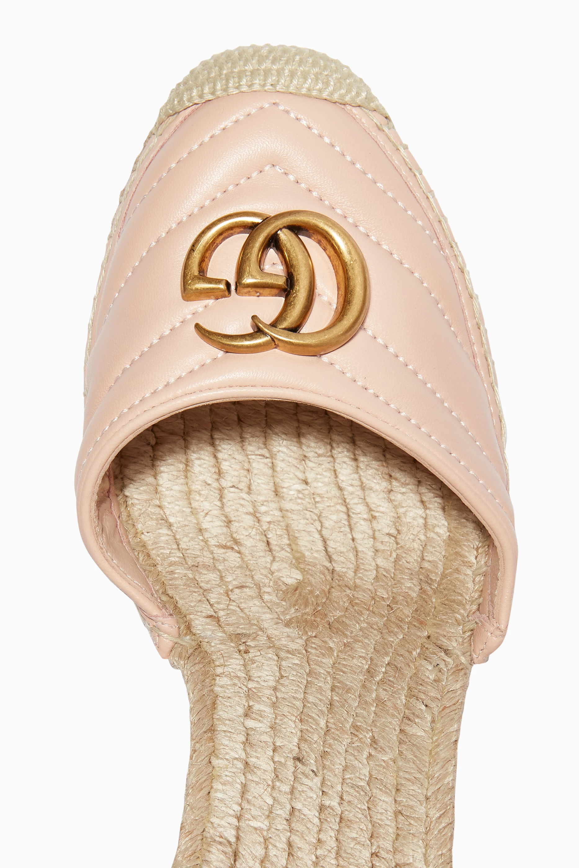 Buy Gucci Neutral GG Marmont Espadrille Wedge Sandals in Matelasse Leather For Women Online Ounass UAE
