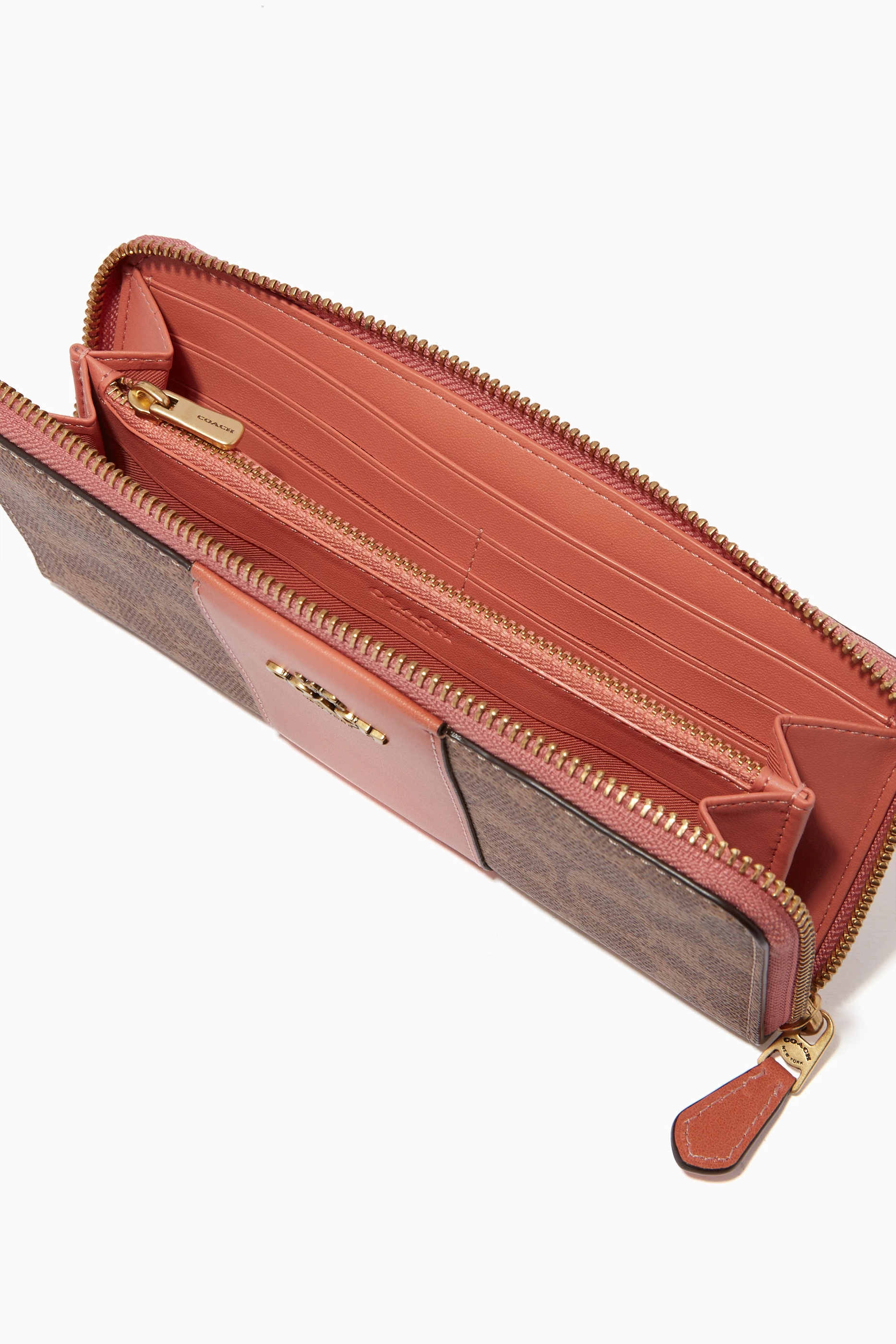 Slim accordion zip wallet hot sale