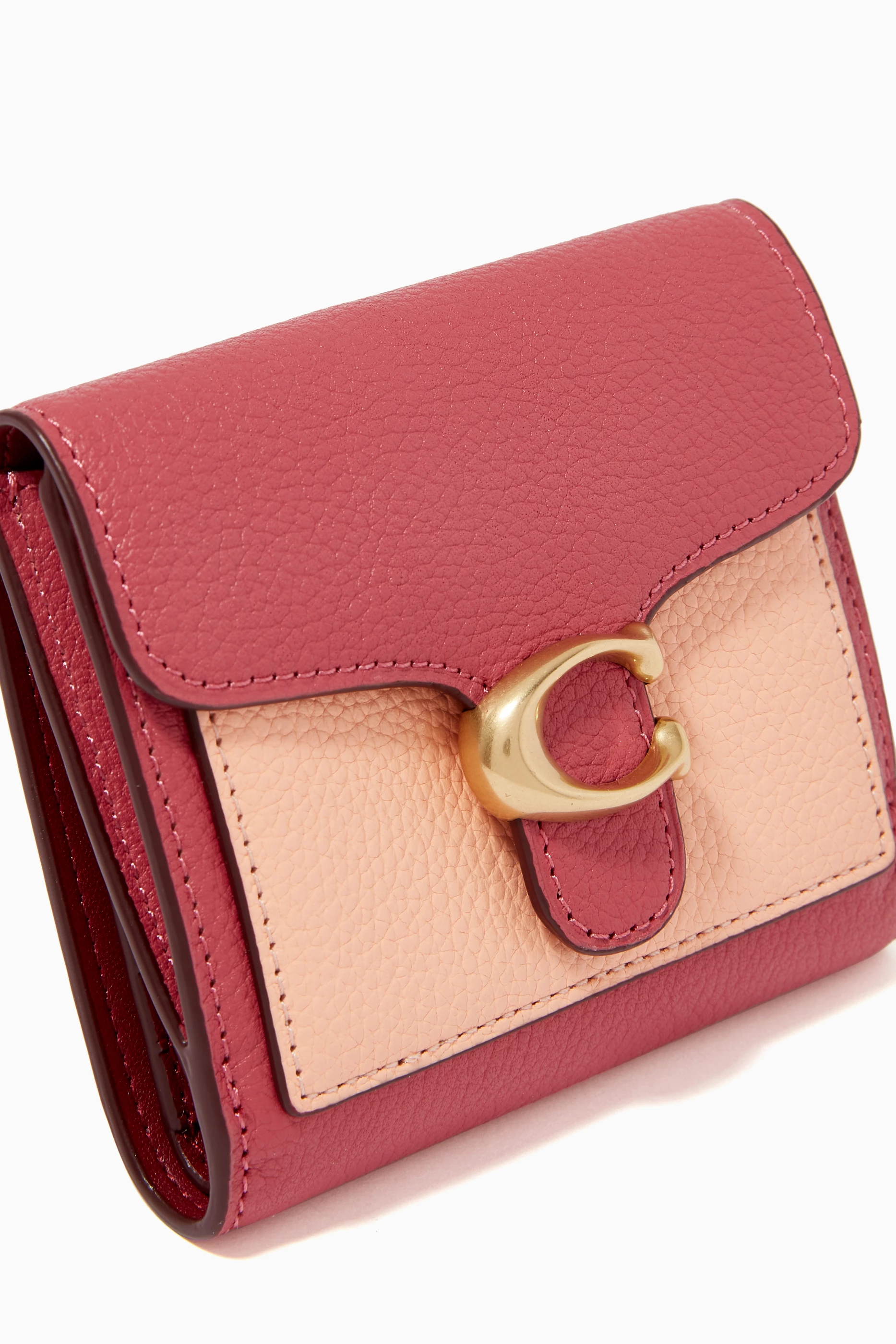 Buy Coach Red Tabby Small Wallet in Colour Block Pebble Leather For Women Online Ounass UAE