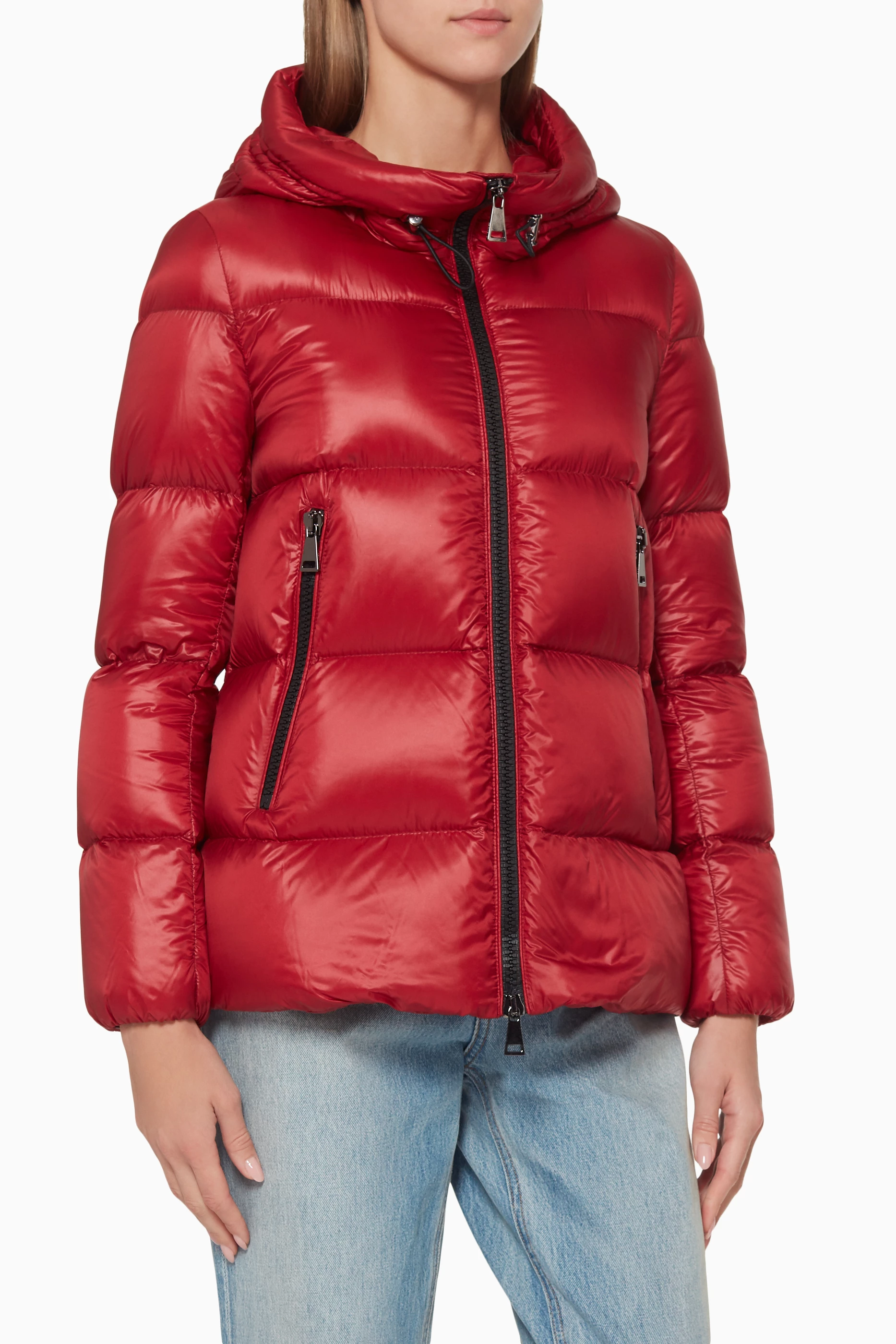 Buy Moncler Red Seritte Quilted Down Jacket For Women Online Ounass UAE