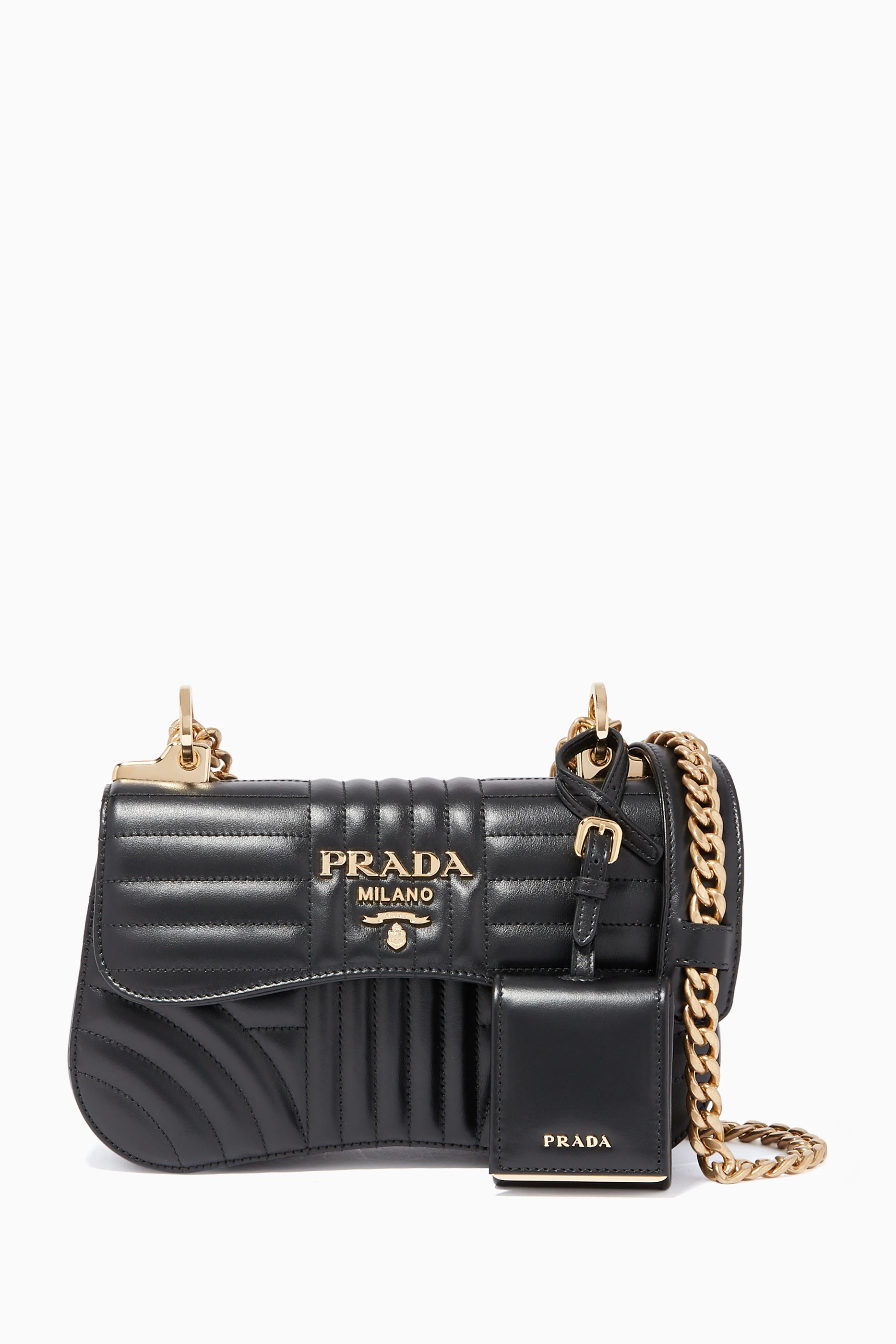 Prada diagramme leather shoulder bag shop