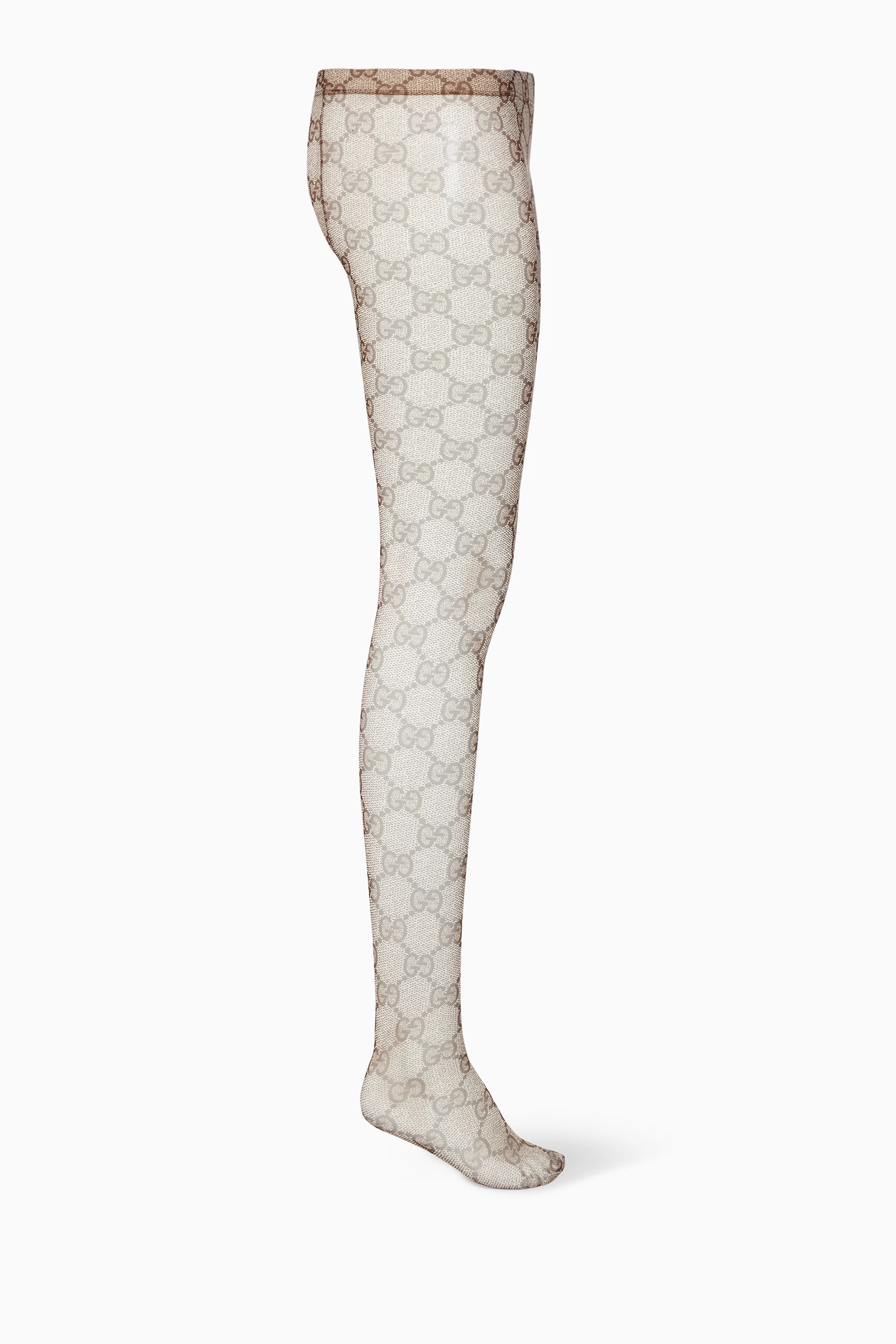 Buy Gucci Neutral GG Pattern Supreme Tights For Women Online Ounass UAE