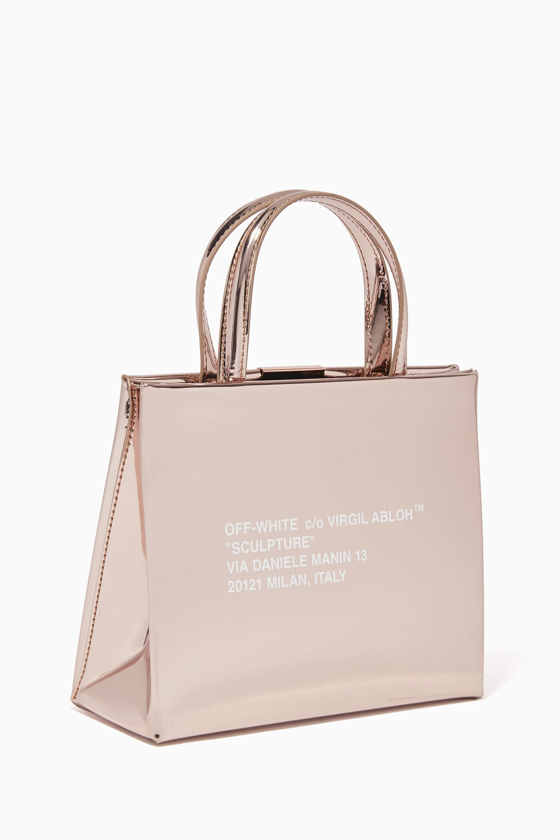 Buy Off White Rose Gold Mirror Box Mini Tote Bag For Women Online Ounass UAE