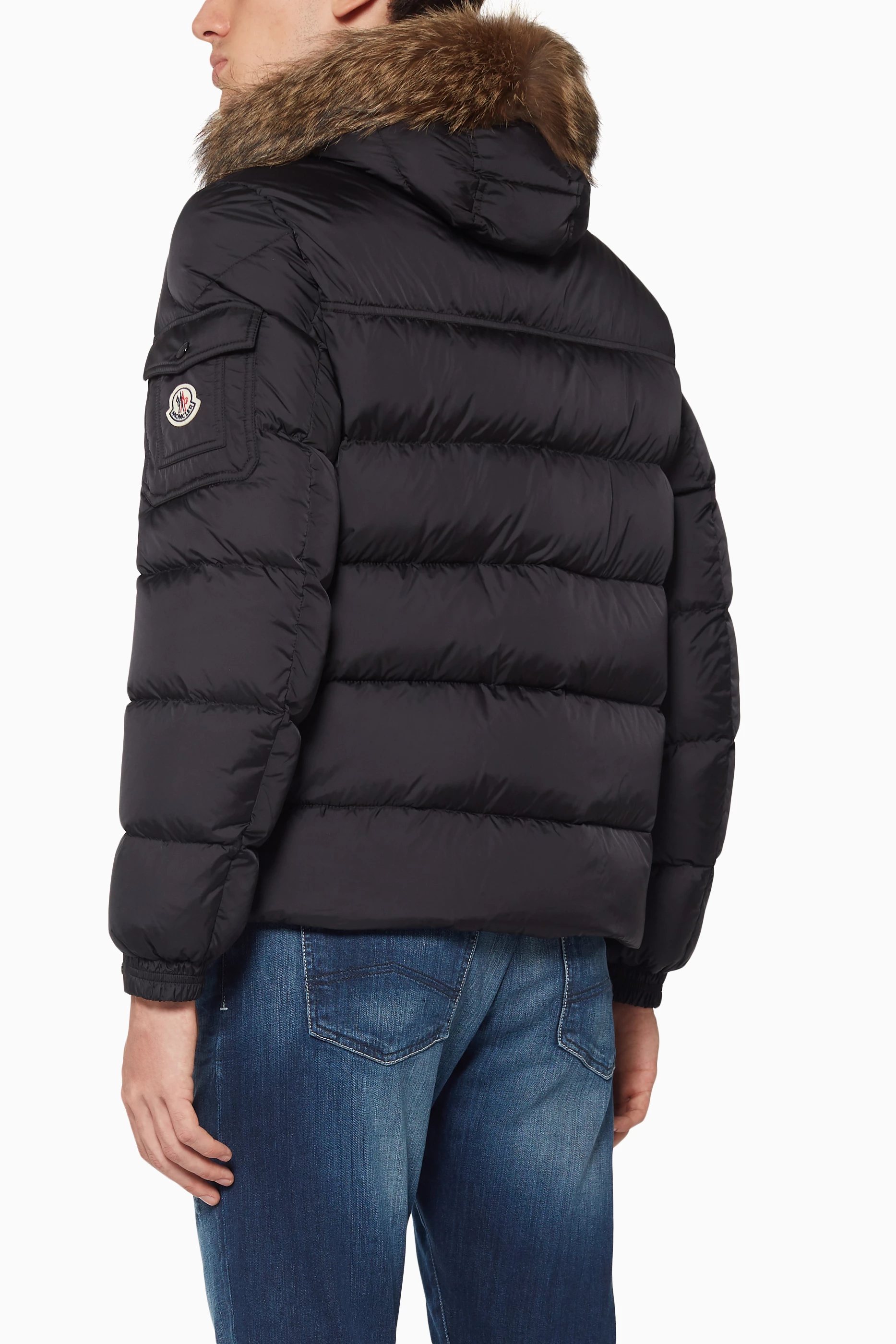 Buy Moncler Black Marque Down Filled Jacket For Men Online Ounass UAE