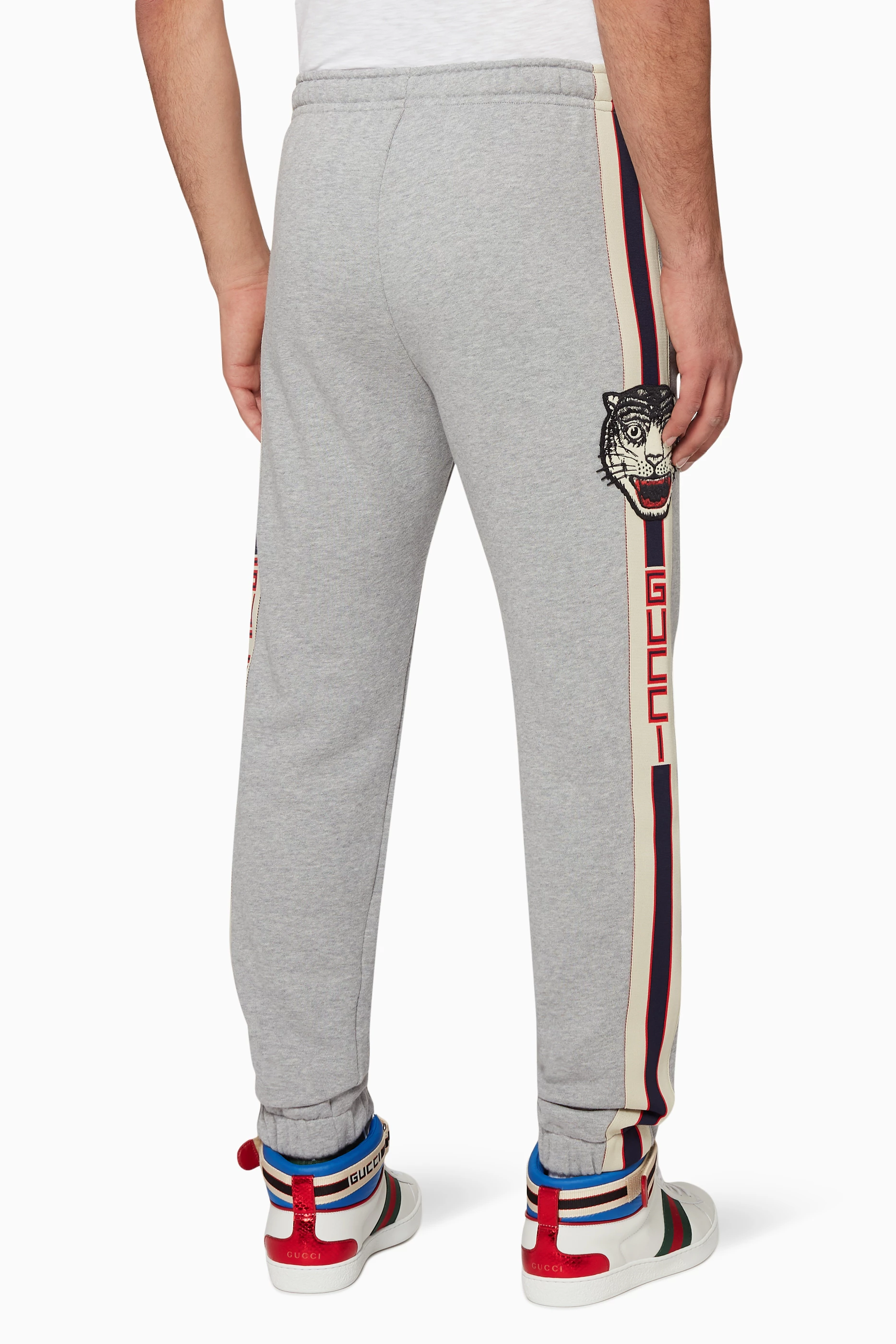 Buy Gucci Grey Gucci Stripe Sweatpants For Men Online Ounass UAE
