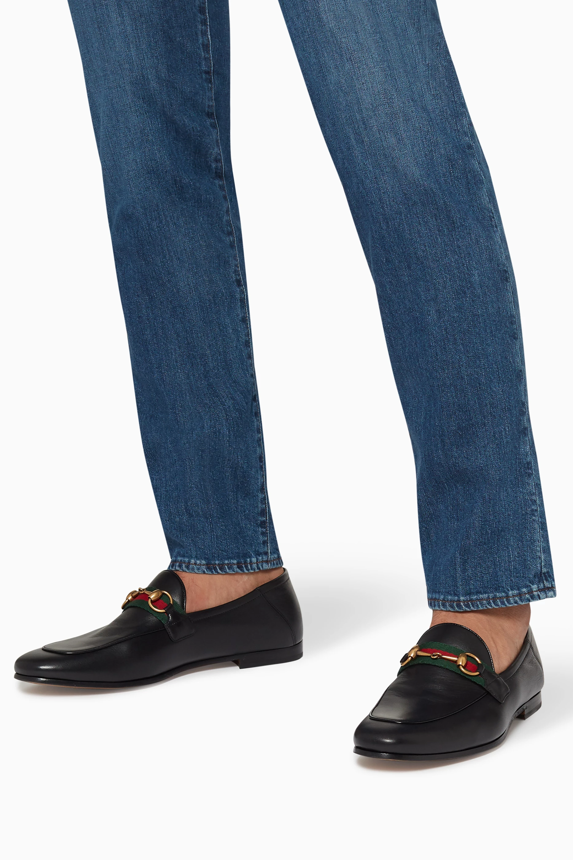 Leather web horsebit loafer hotsell