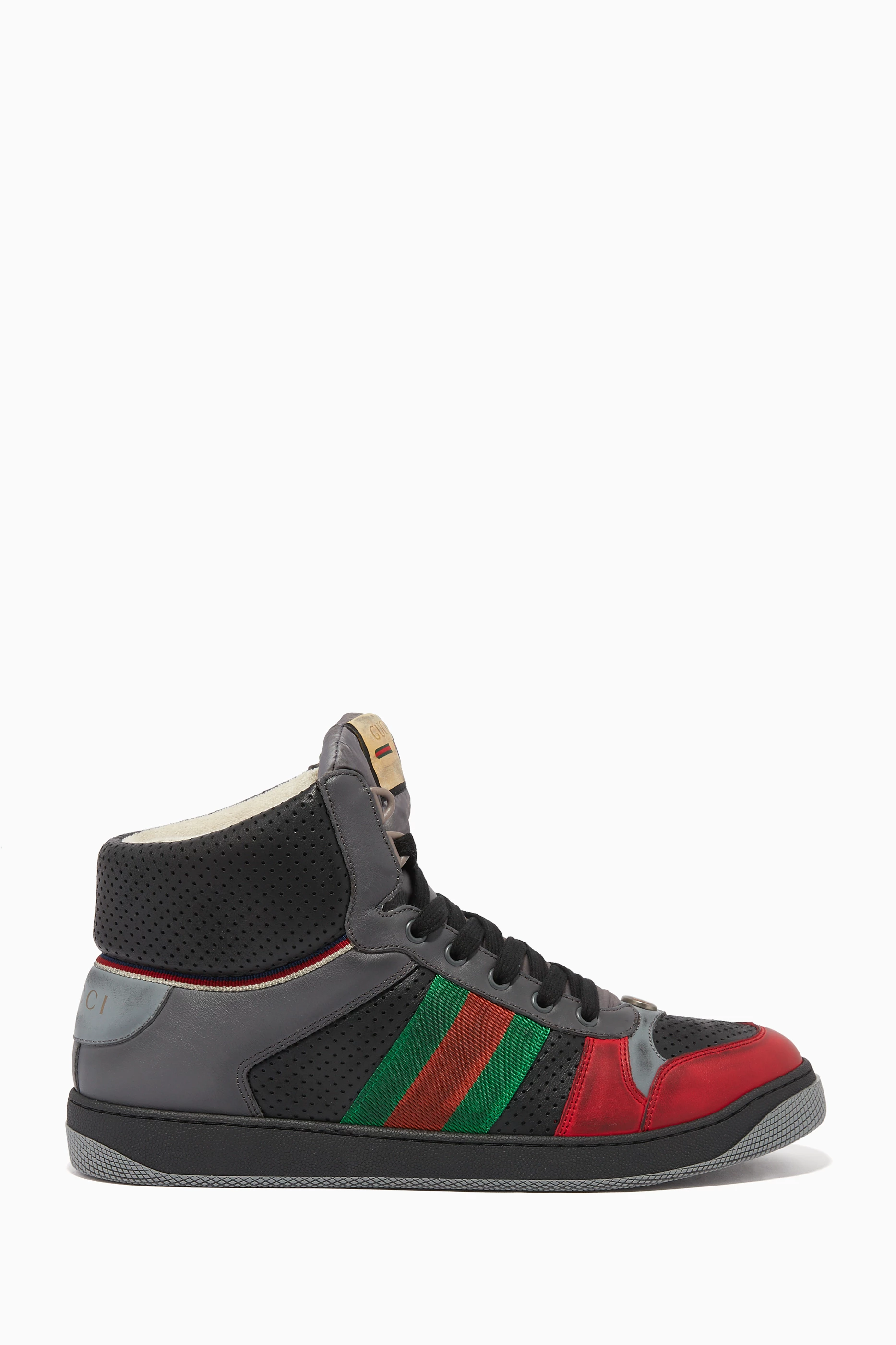 Buy Gucci Black Screener Leather High Top Sneakers For Men Online Ounass UAE
