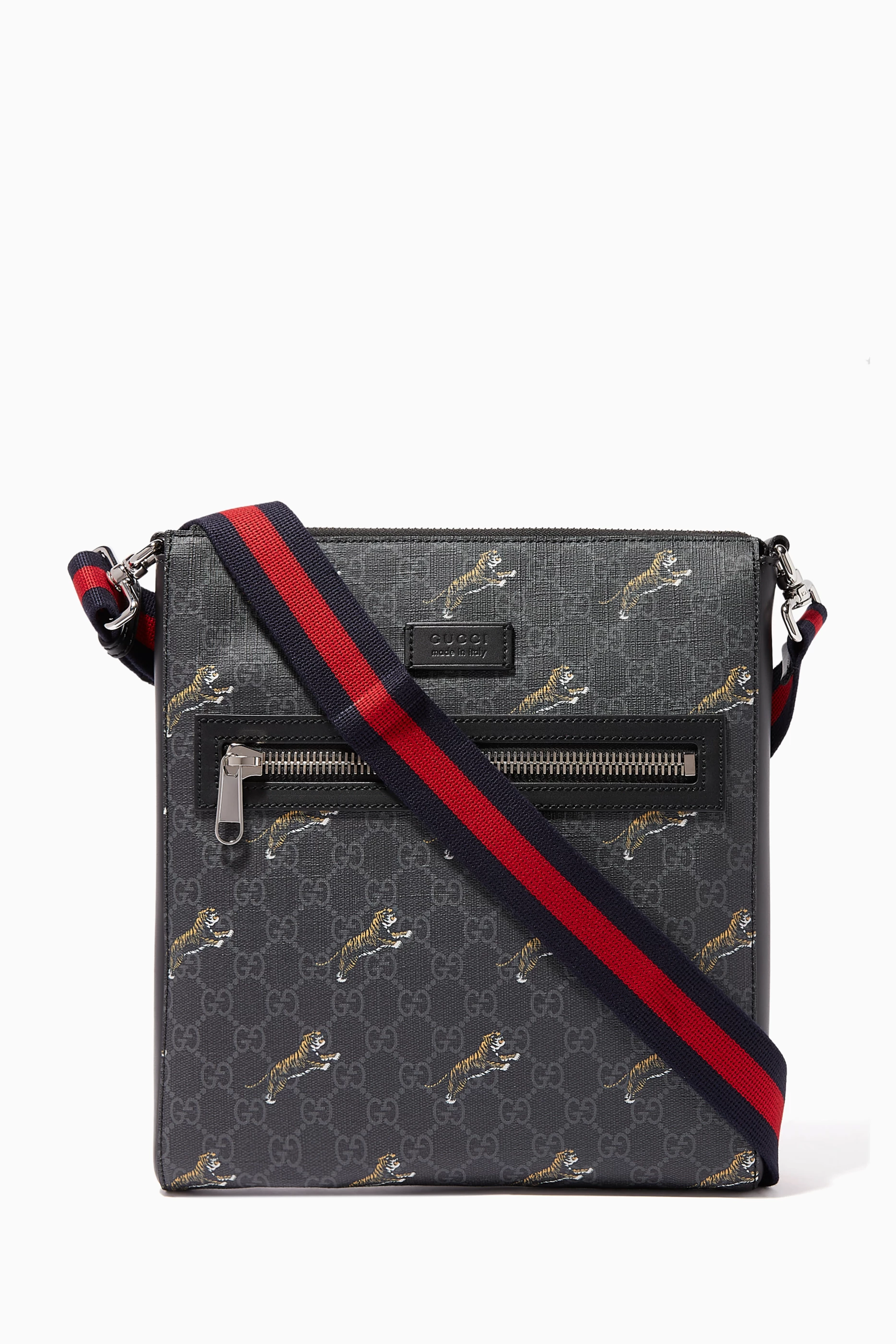 Buy Gucci Black GG Supreme Tiger Print Messenger Bag For Men Online Ounass UAE