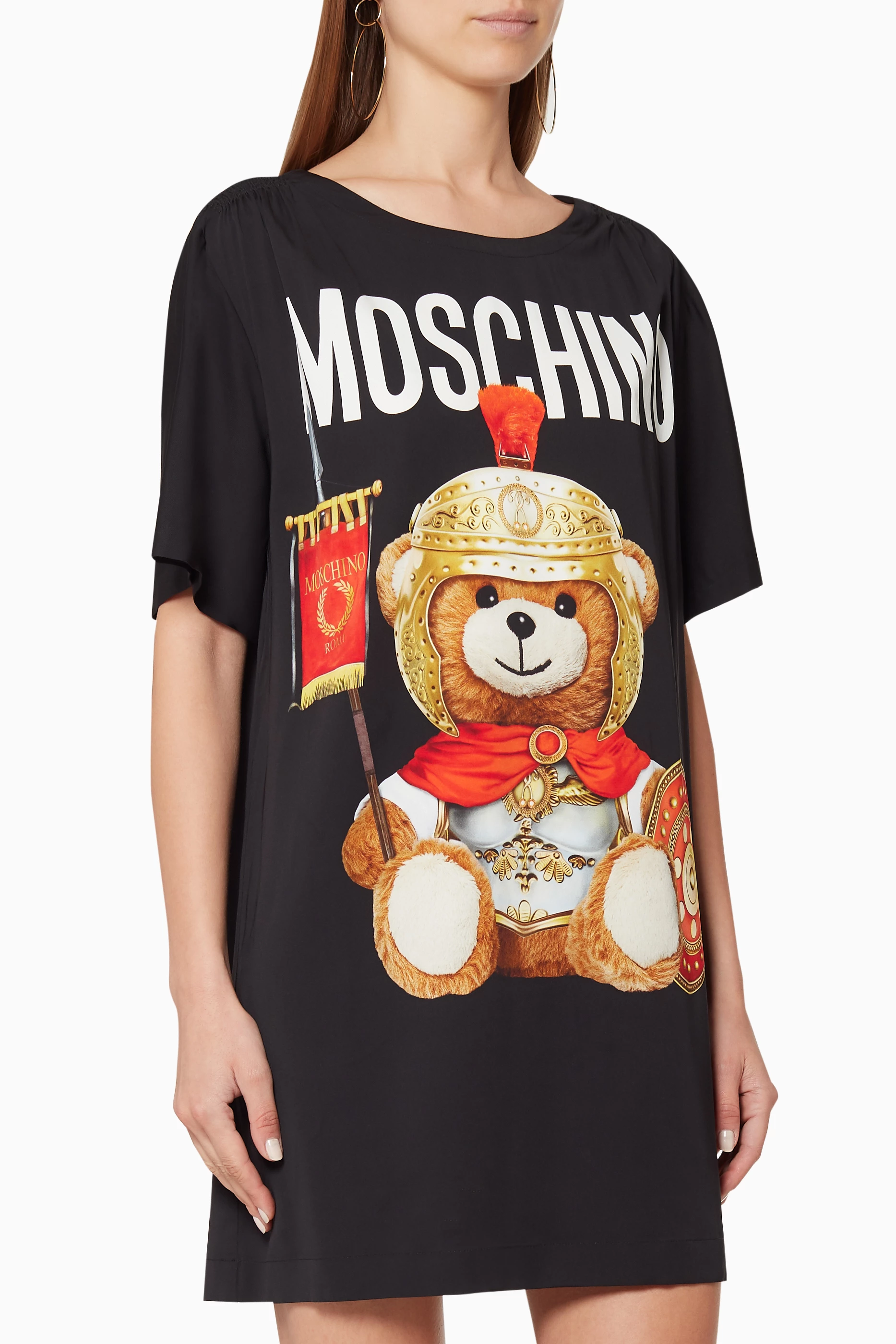 Buy Moschino Black Roman Teddy Bear T Shirt Dress For Women Online Ounass UAE
