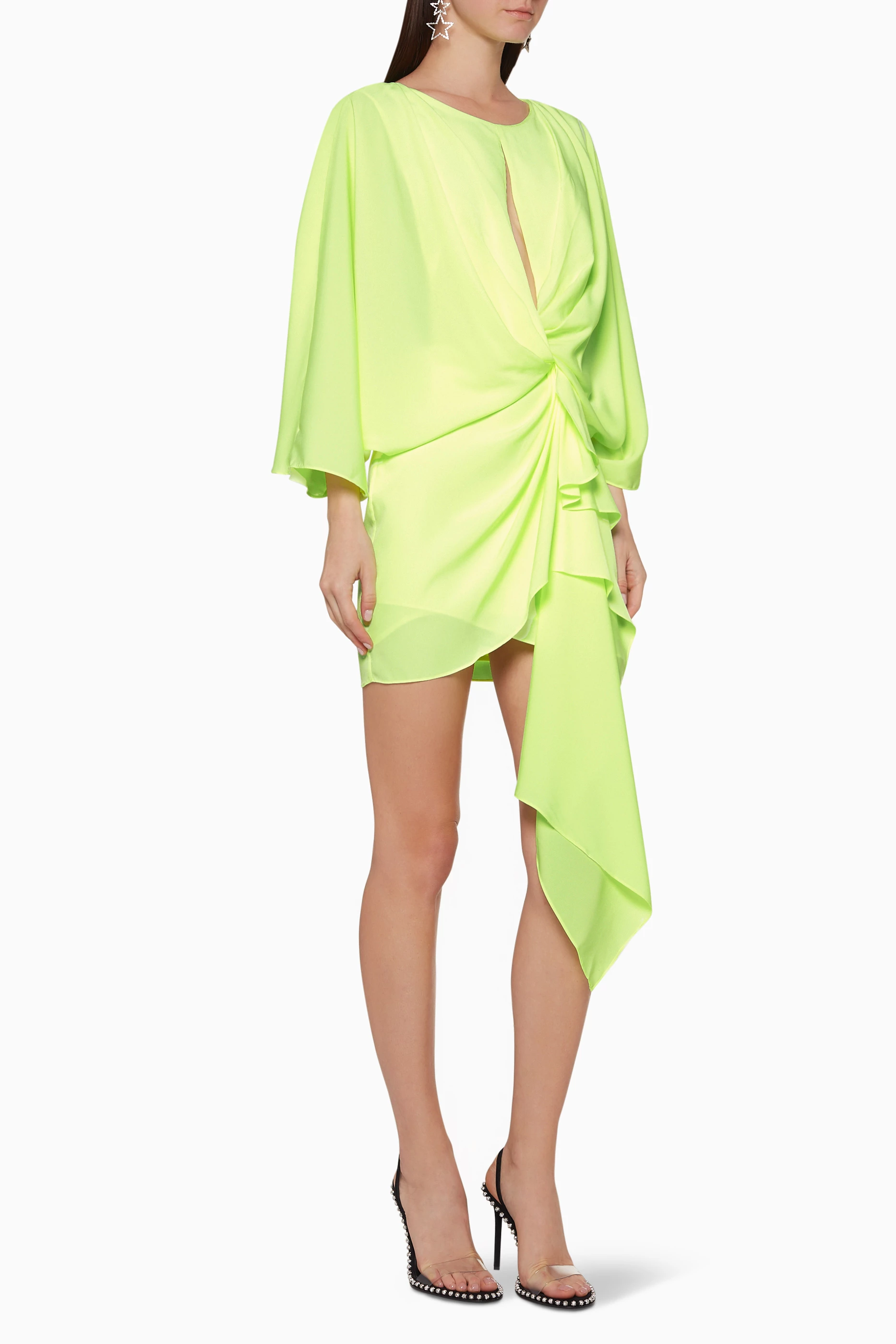 Buy Acler Yellow Laurel Knot Detail Mini Dress For Women Online Ounass UAE