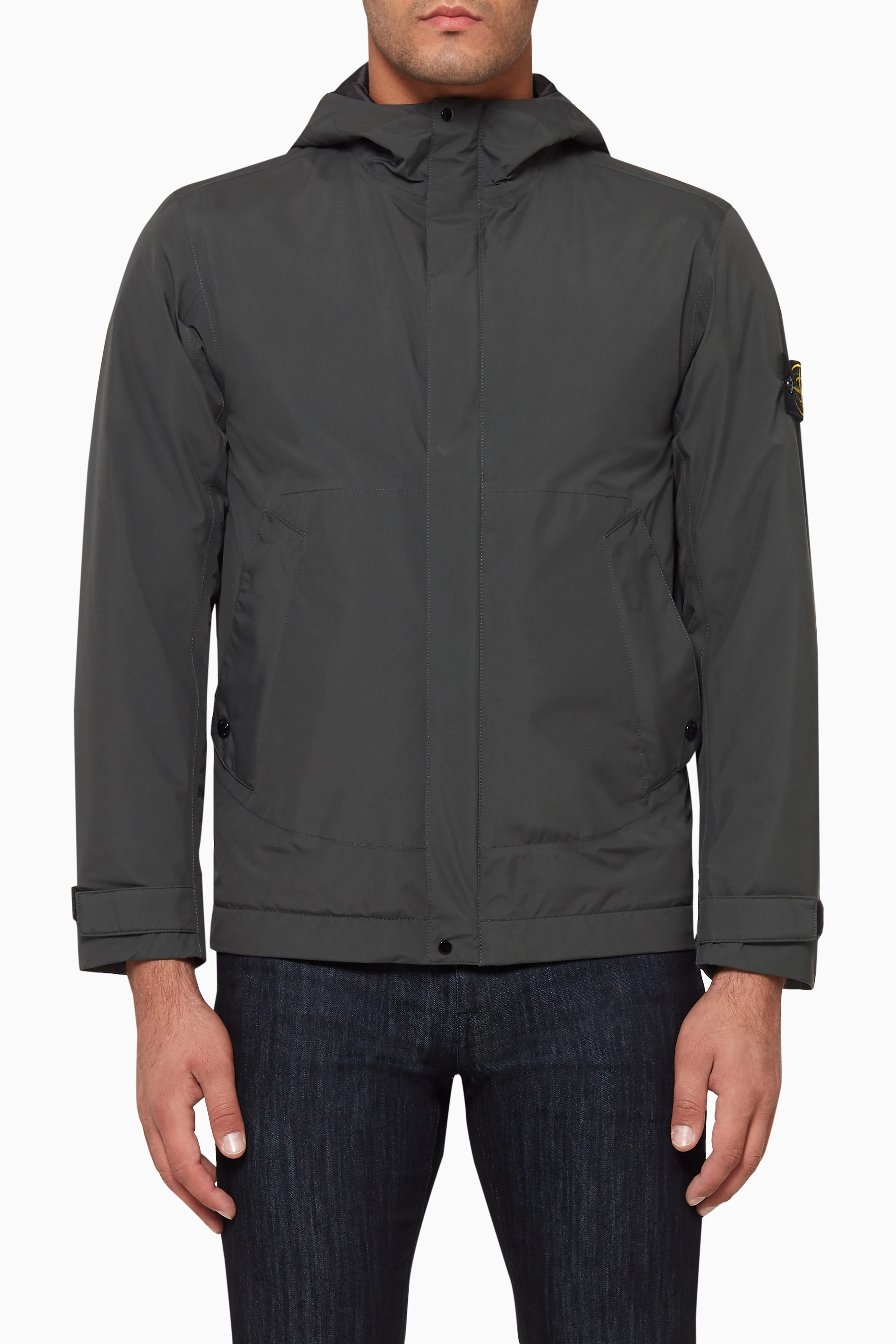 Buy Stone Island Grey Gore Tex Hooded Jacket For Men Online Ounass UAE