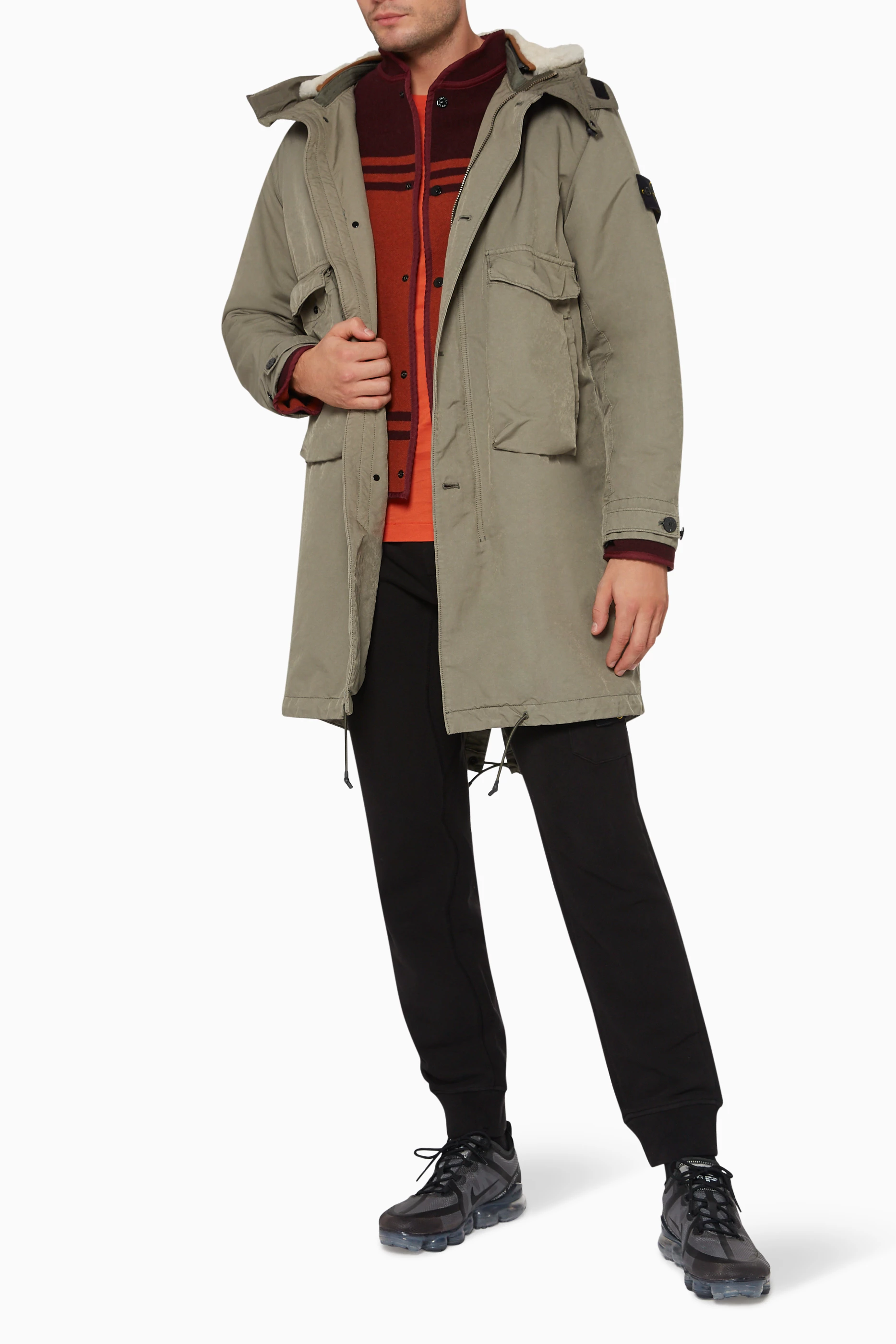 Stone island mid length jacket cheap