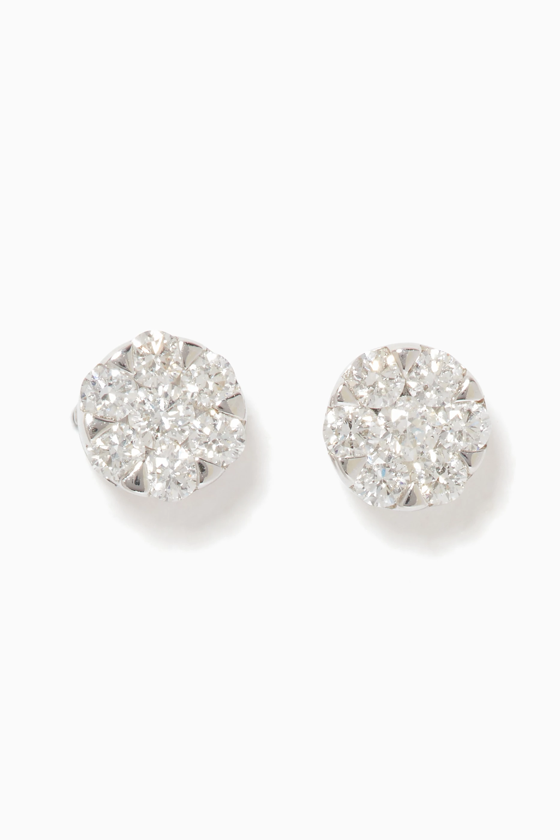 Buy Baby Fitaihi White Floral Diamond Stud Earrings For Kids Online Ounass UAE