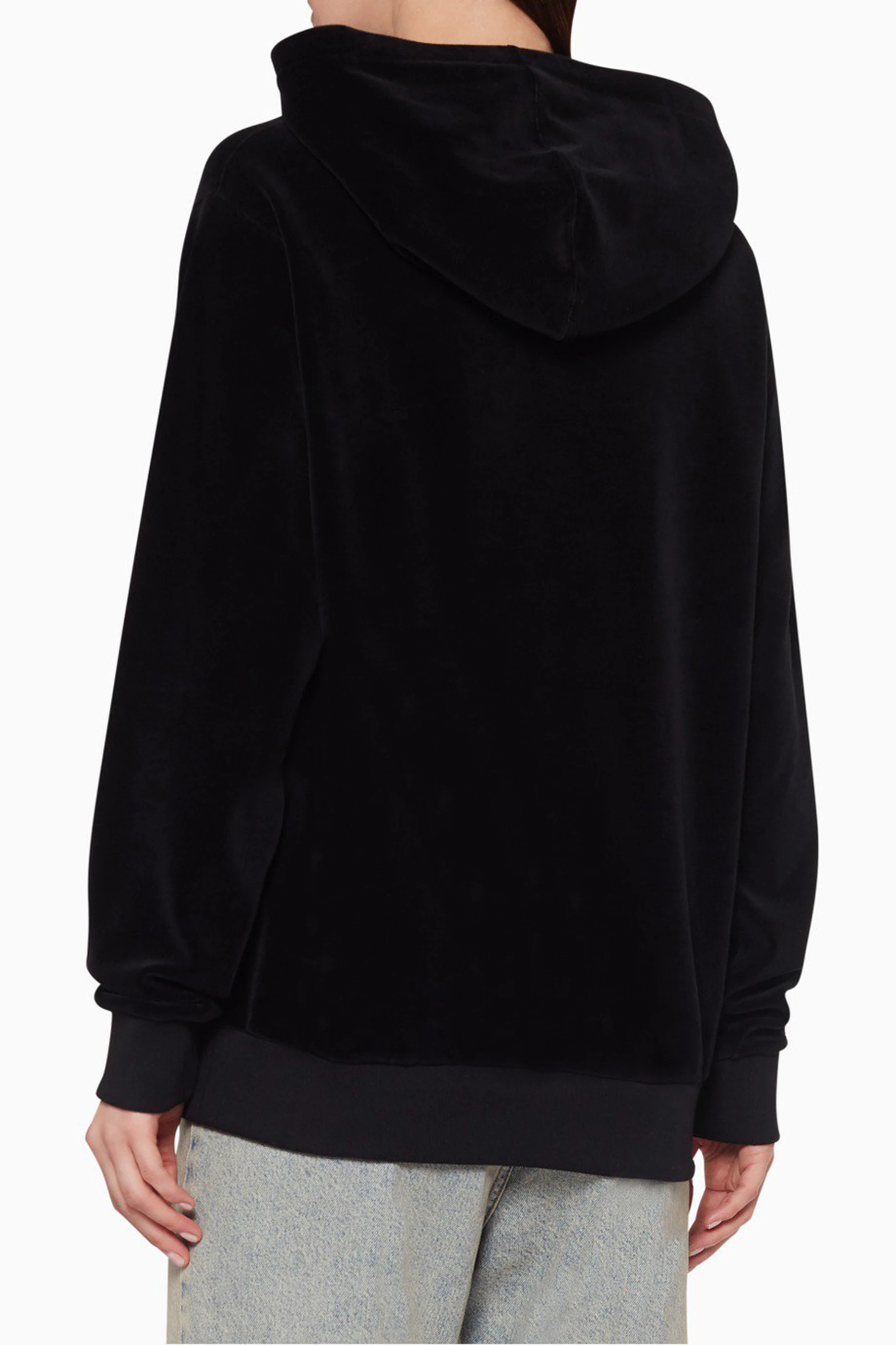 Buy Gucci Black Velvet Chenille Oversized Hooded Sweatshirt For Women Online Ounass UAE