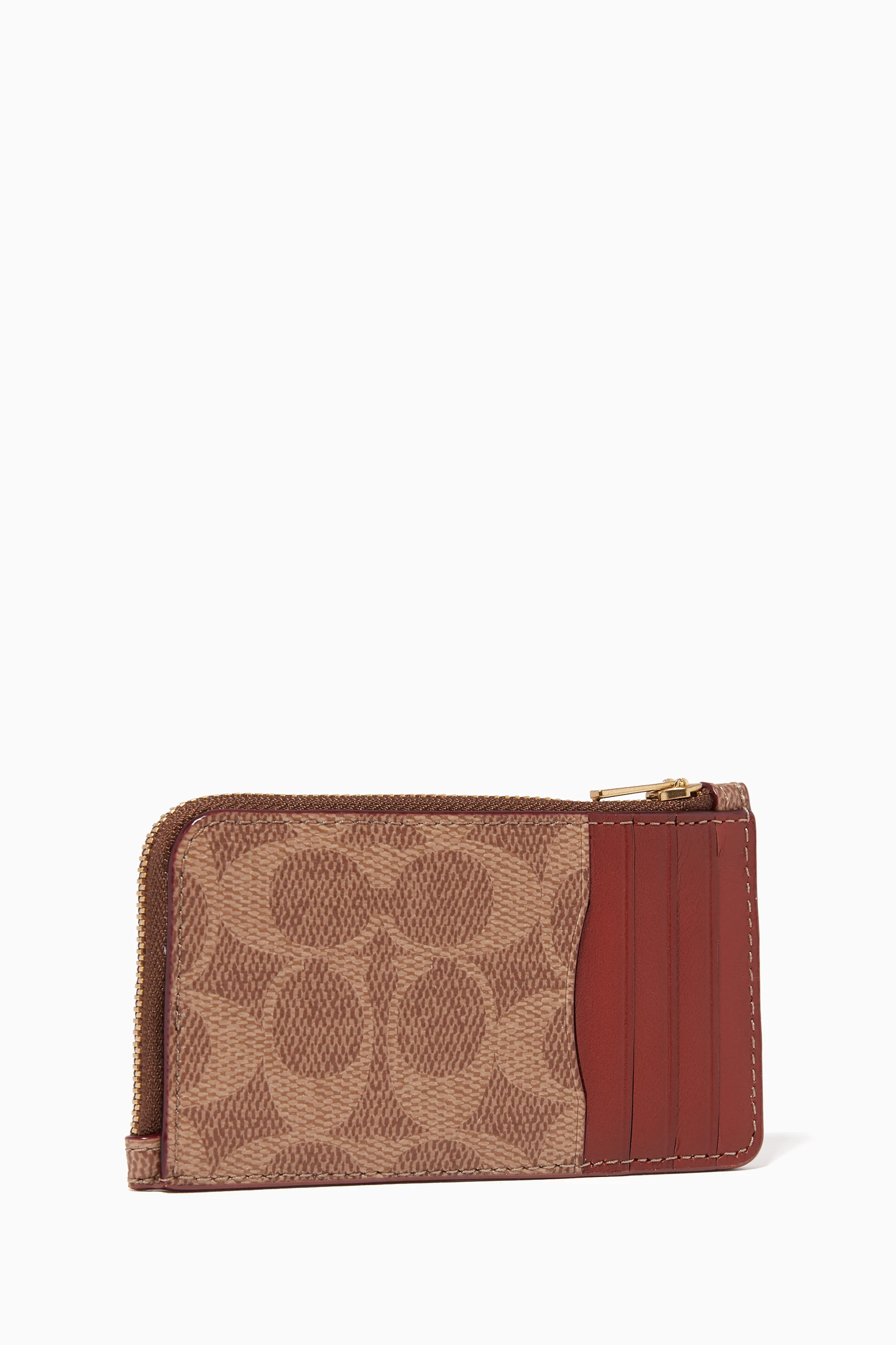 L zip card case coach best sale