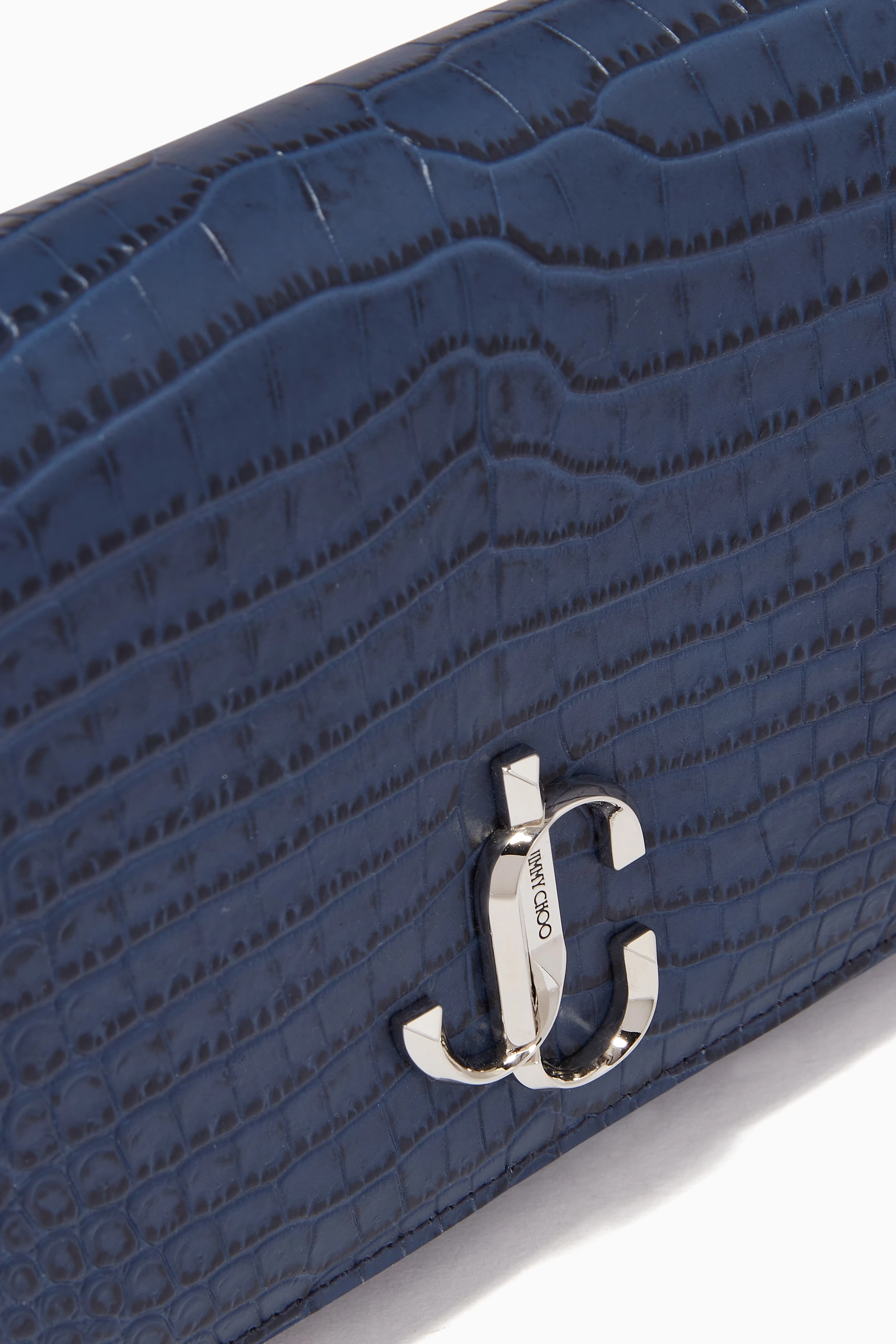 Buy Jimmy Choo Blue Varenne Clutch Bag in Croc embossed Leather For Women Online Ounass UAE