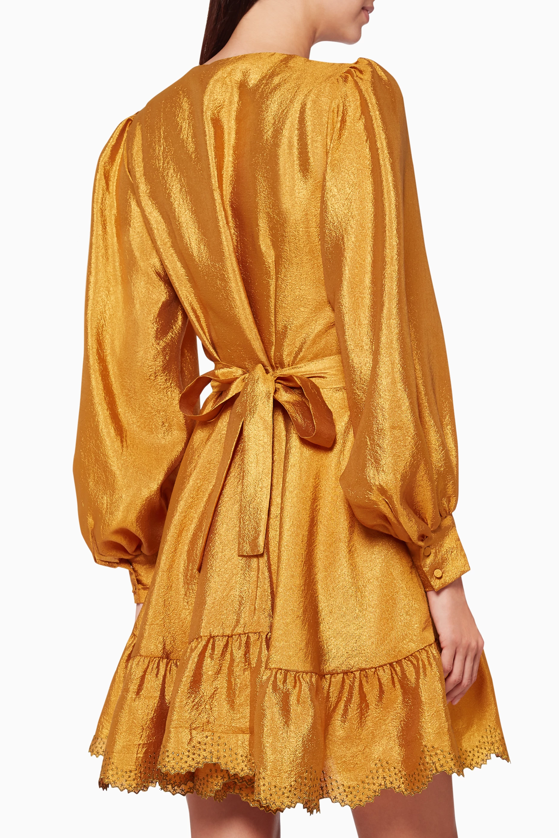 Buy Stine Goya Gold Farrow 699 Tie Waist Mini Dress For Women Online Ounass UAE