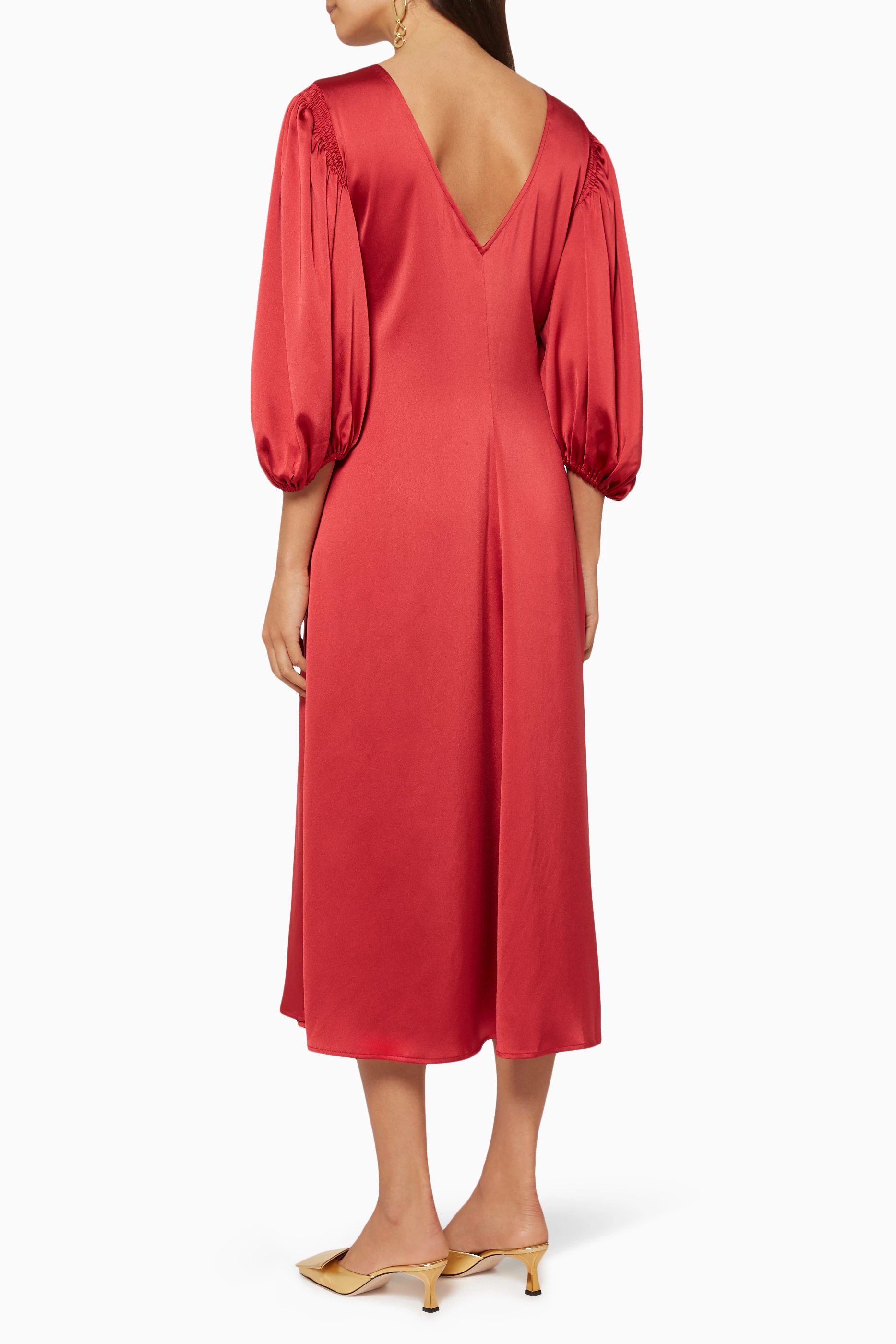 Buy Stine Goya Red Marlen Satin Dress For Women Online Ounass UAE
