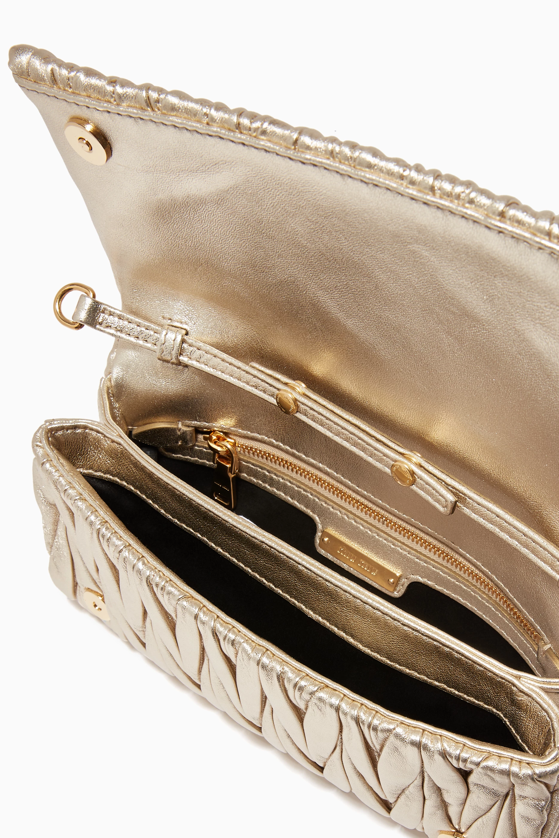 Miu miu gold clutch hotsell