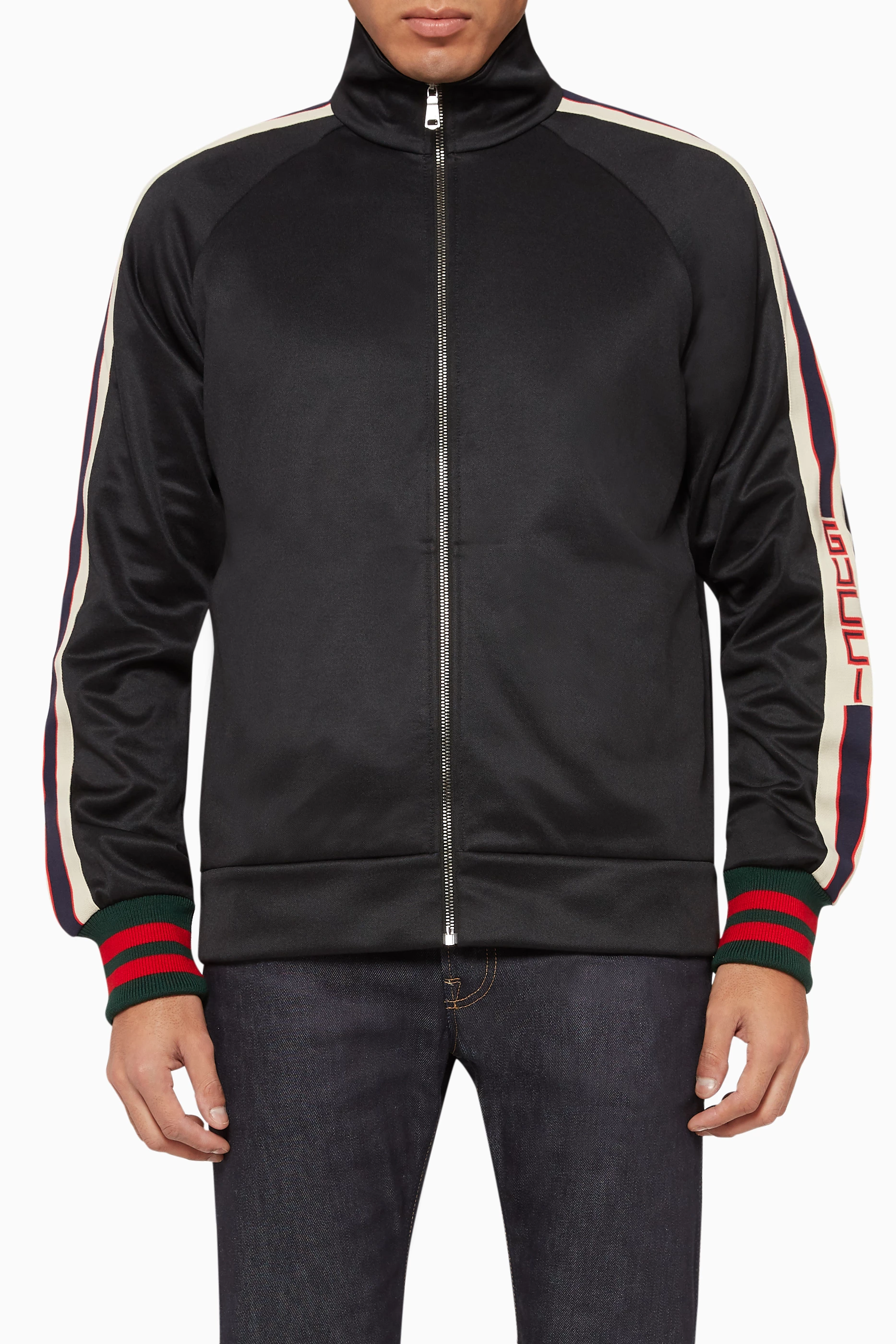 Buy Gucci Black Technical Jersey Track Jacket For Men Online Ounass UAE