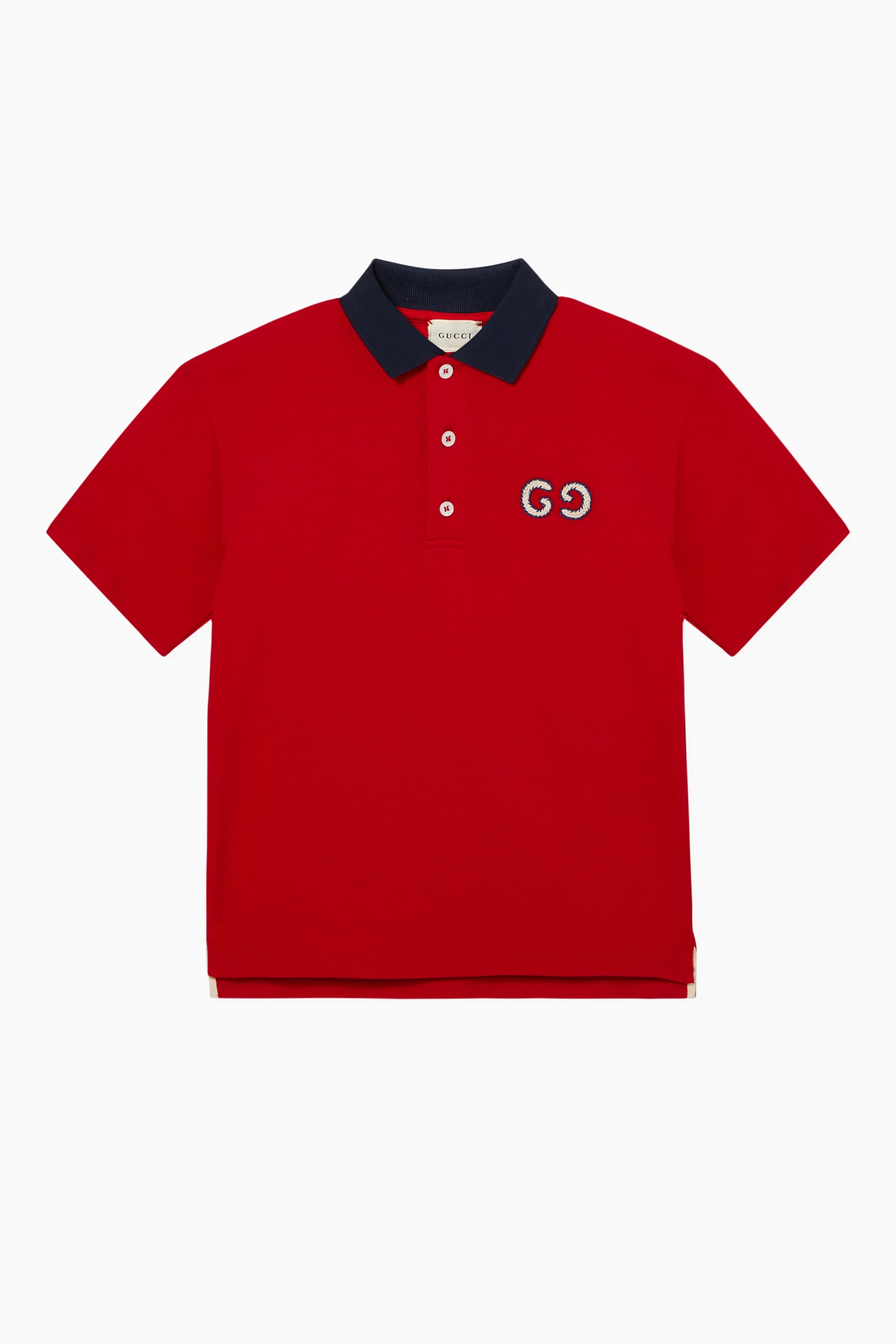 Buy Gucci Red Embroidered GG Logo Polo Shirt For Boys Online Ounass UAE