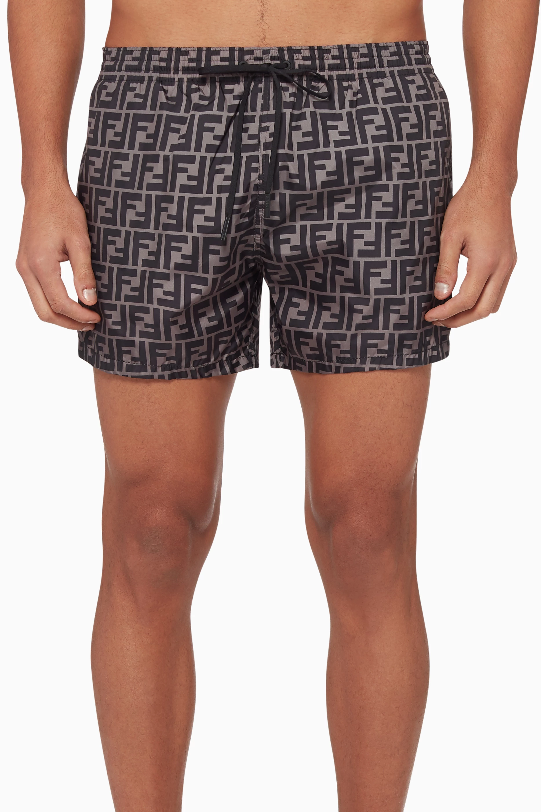 Buy Fendi Black FF Logo Swim Shorts For Men Online Ounass UAE