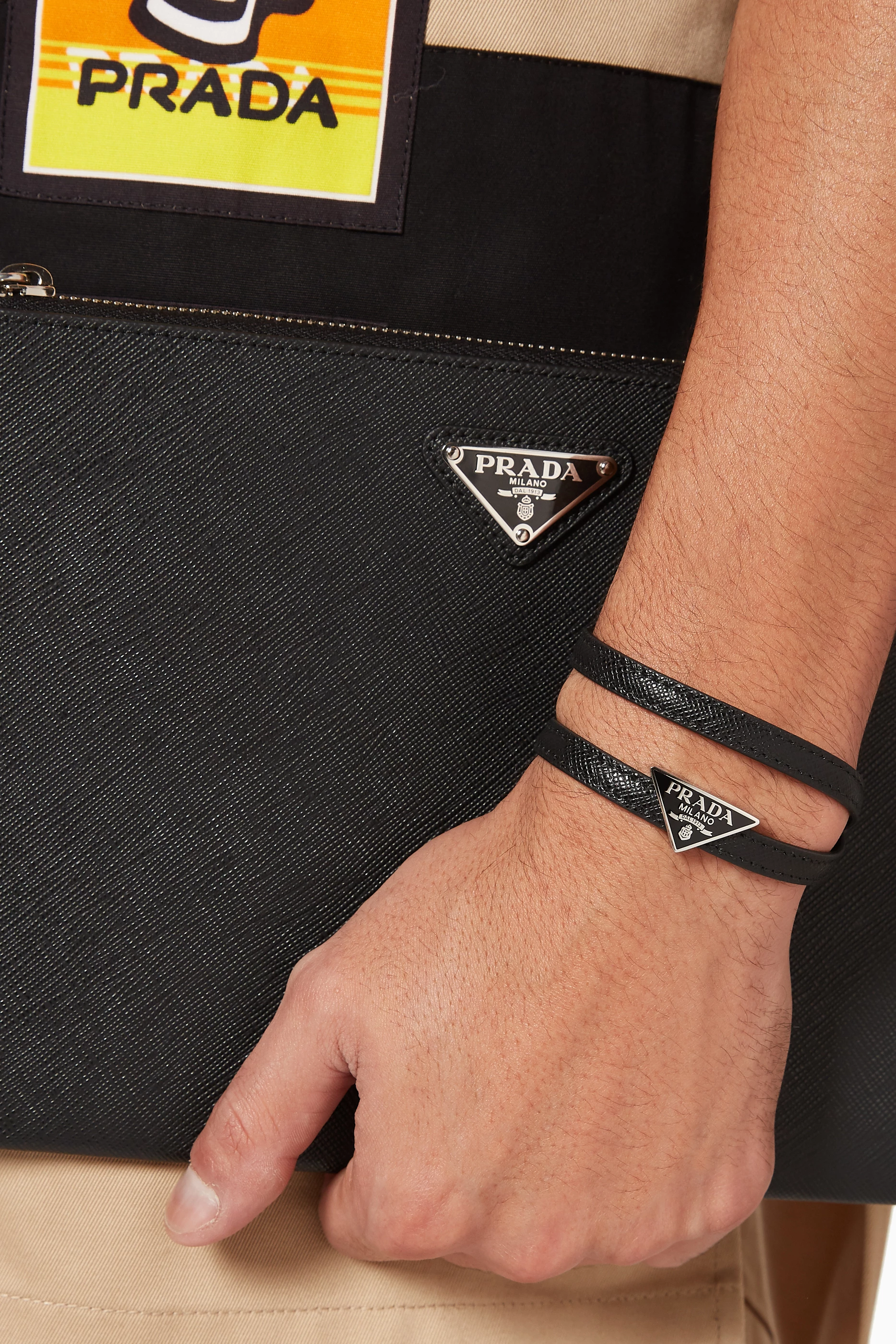 Saffiano leather bracelet prada on sale