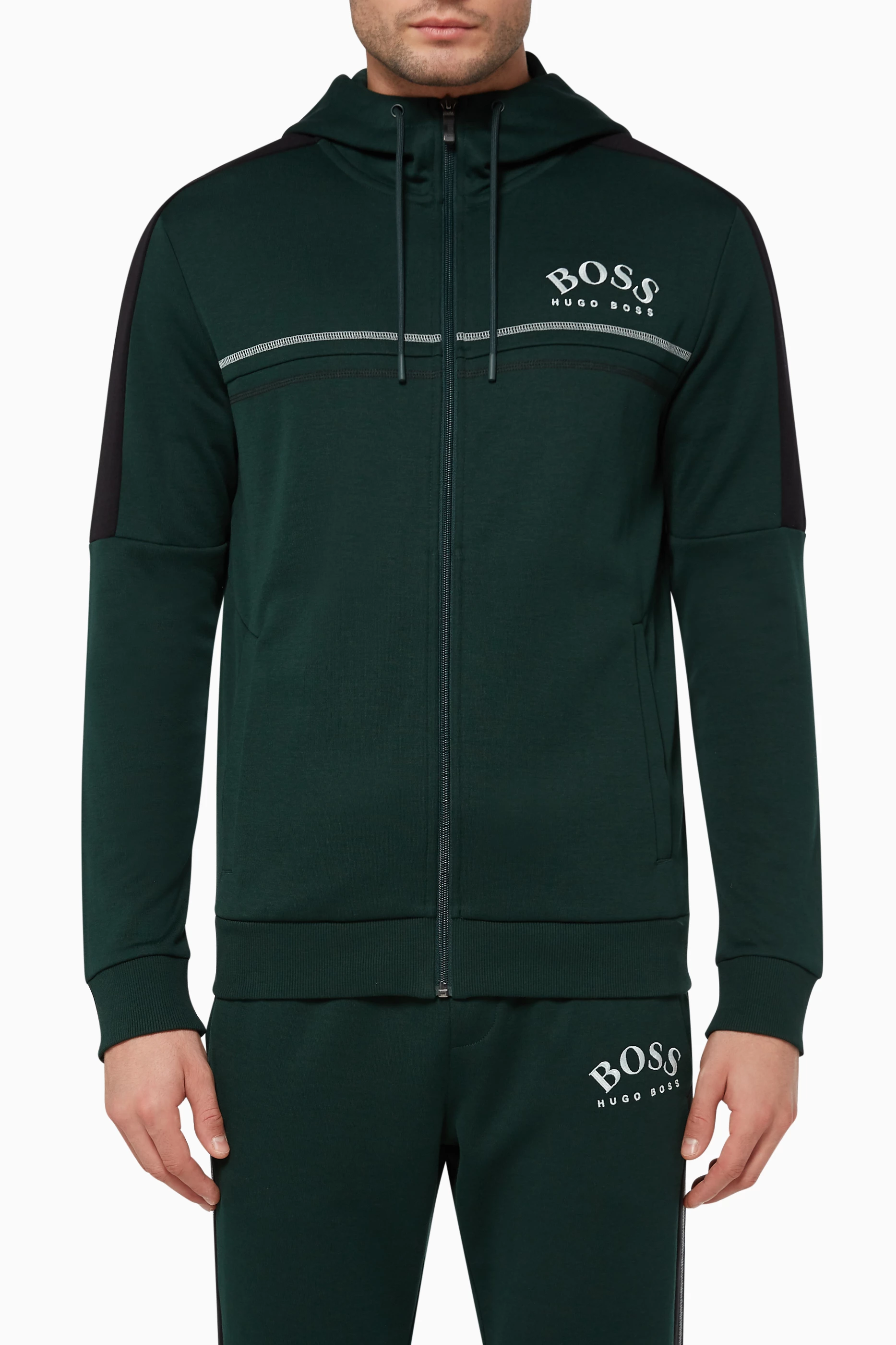 Green hugo boss tracksuit deals