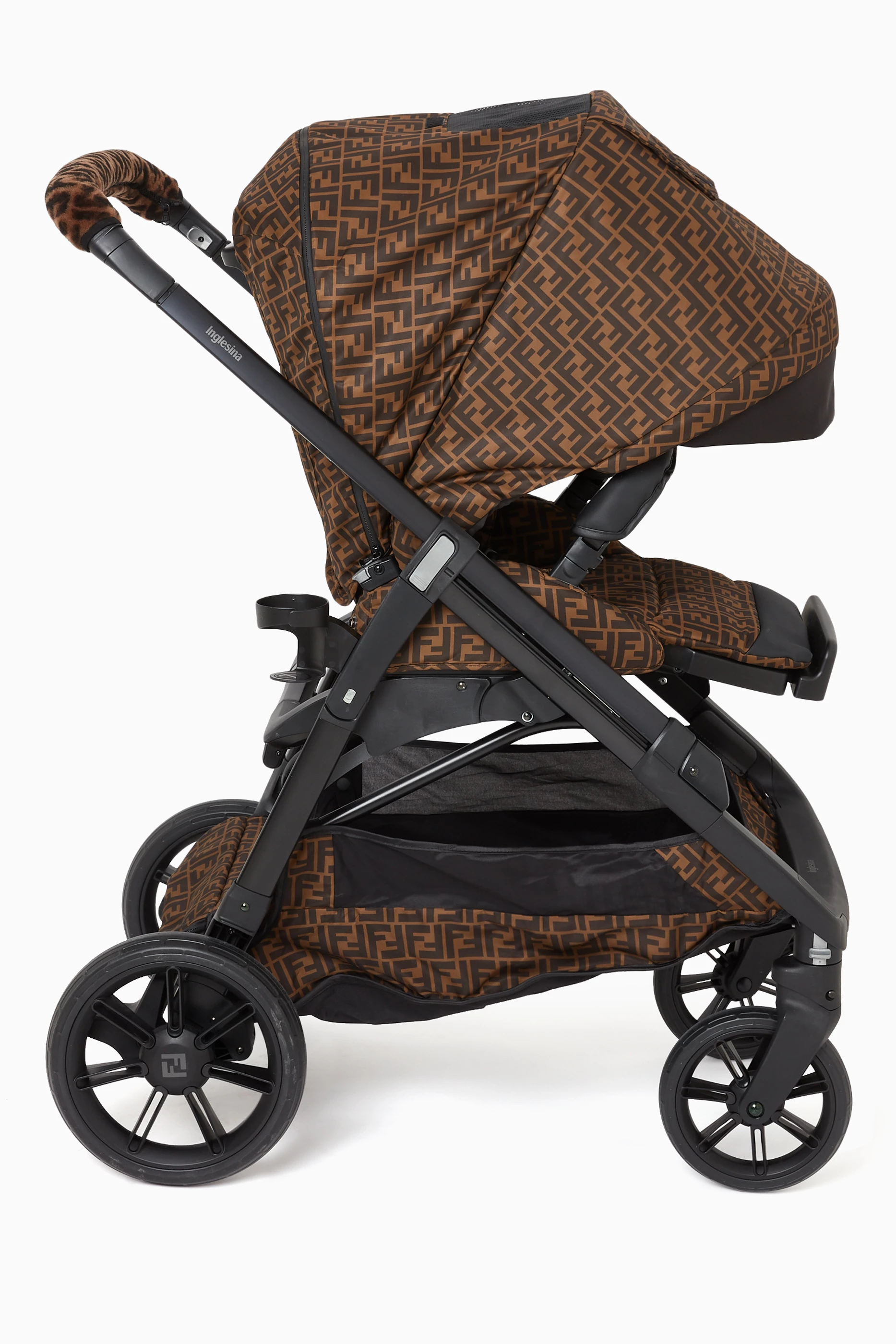 Buy Fendi Brown FF Logo Reclinable Stroller For Baby Boys Online Ounass UAE